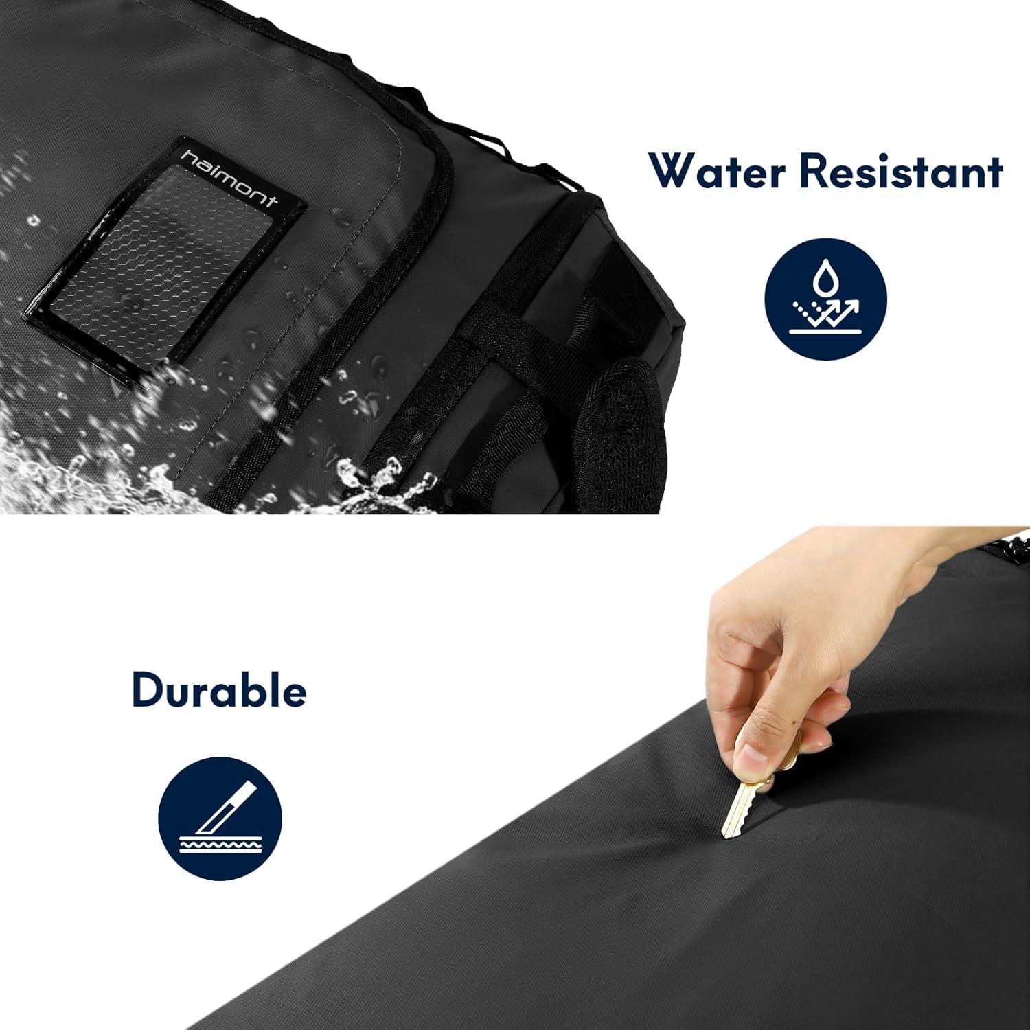 Bolsa de viaje plegable Haimont 60L impermeable negra