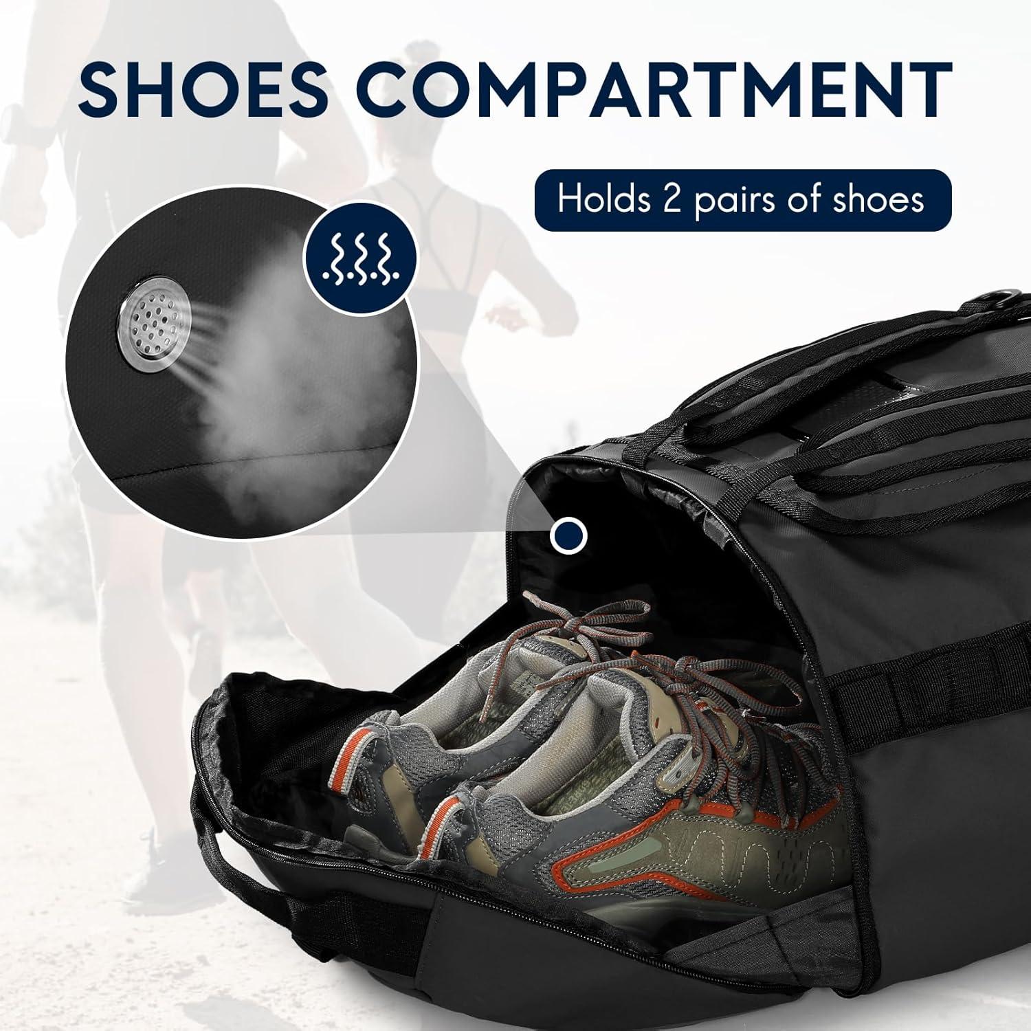 Bolsa de viaje plegable Haimont 60L impermeable negra