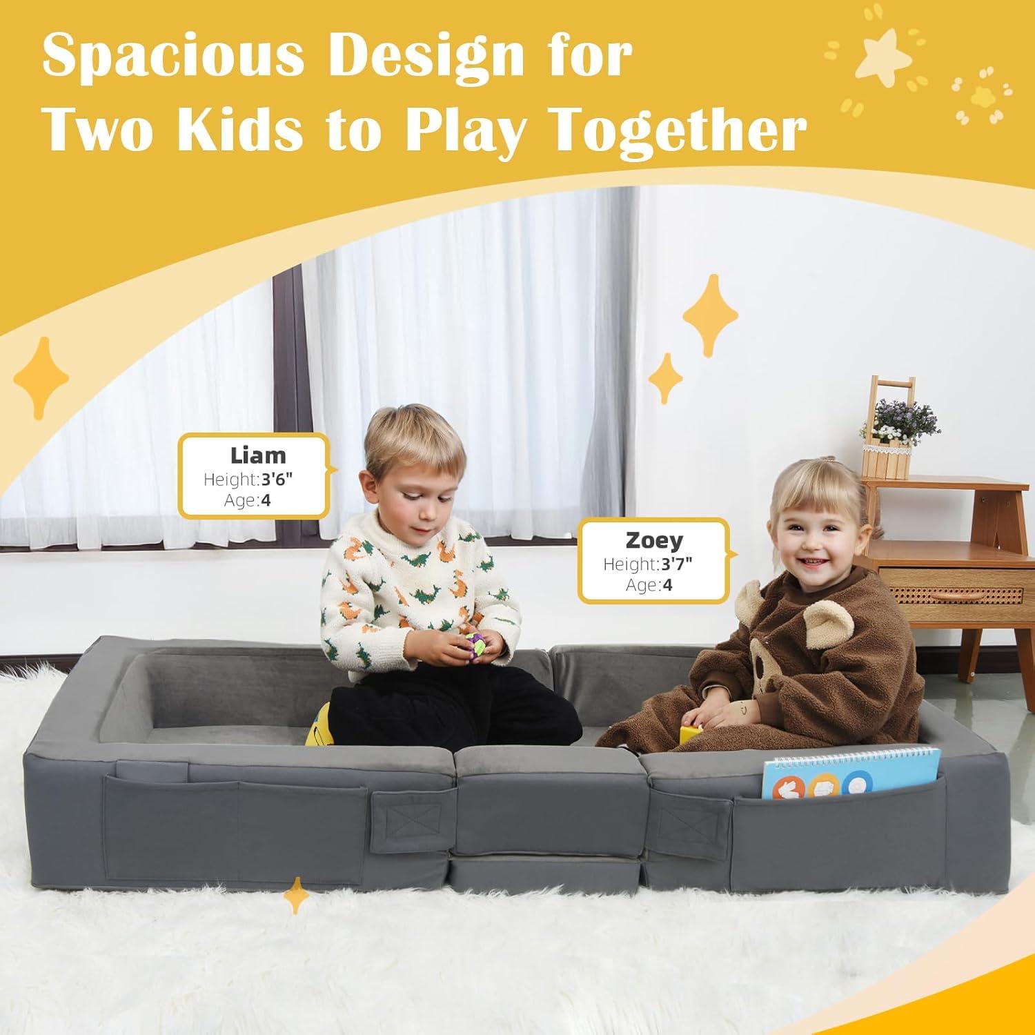 Cama de Viaje Enitya para Niños 18 Meses a 4 Años - Gris