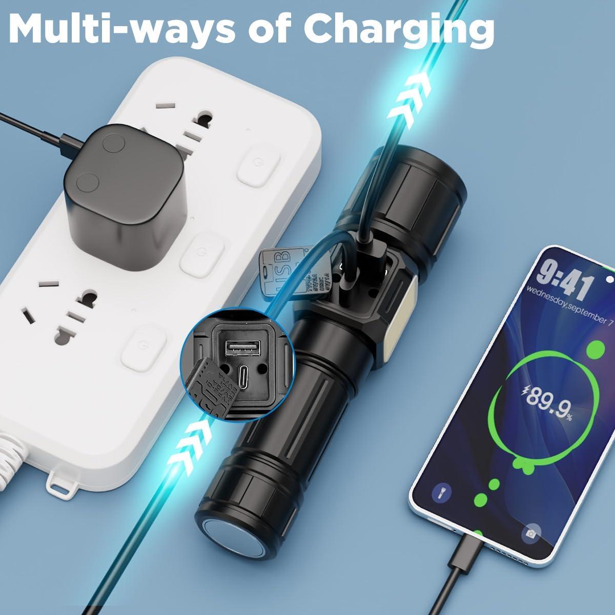 Linterna LED Recargable X.Store XF1199 - 9 Modos, IPX4