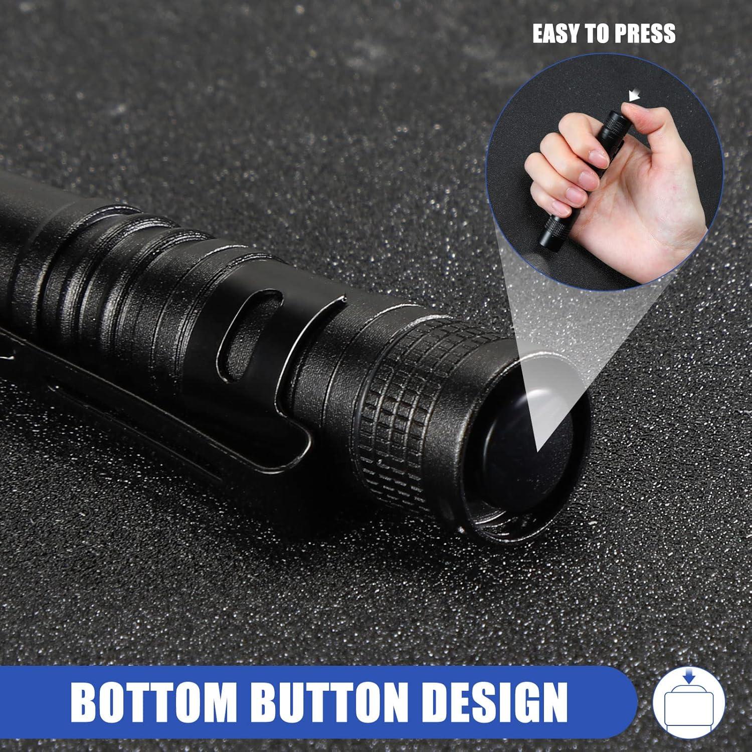 Linterna Mini LED Hortsun 10 Pcs con Clip 9 cm Negra