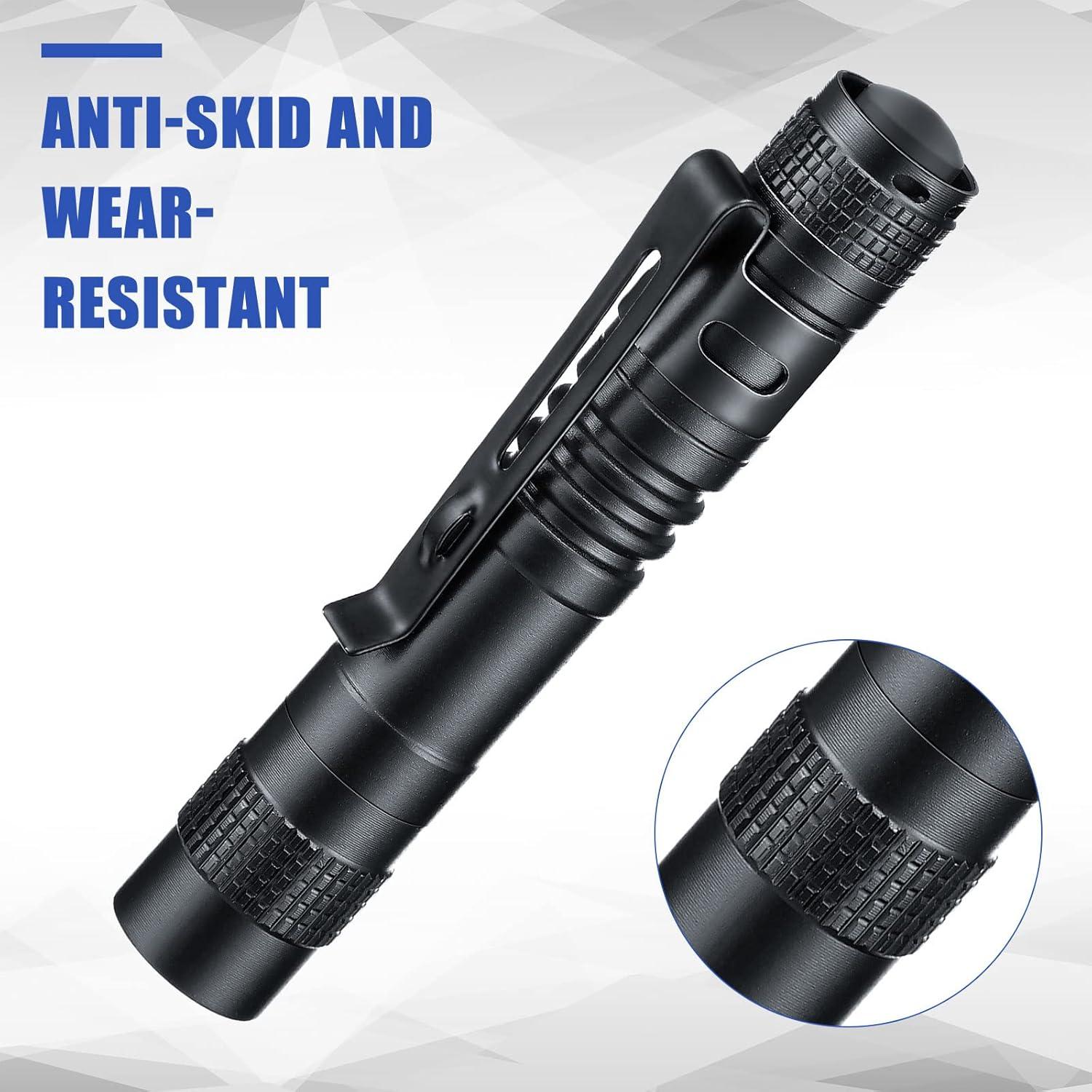 Linterna Mini LED Hortsun 10 Pcs con Clip 9 cm Negra