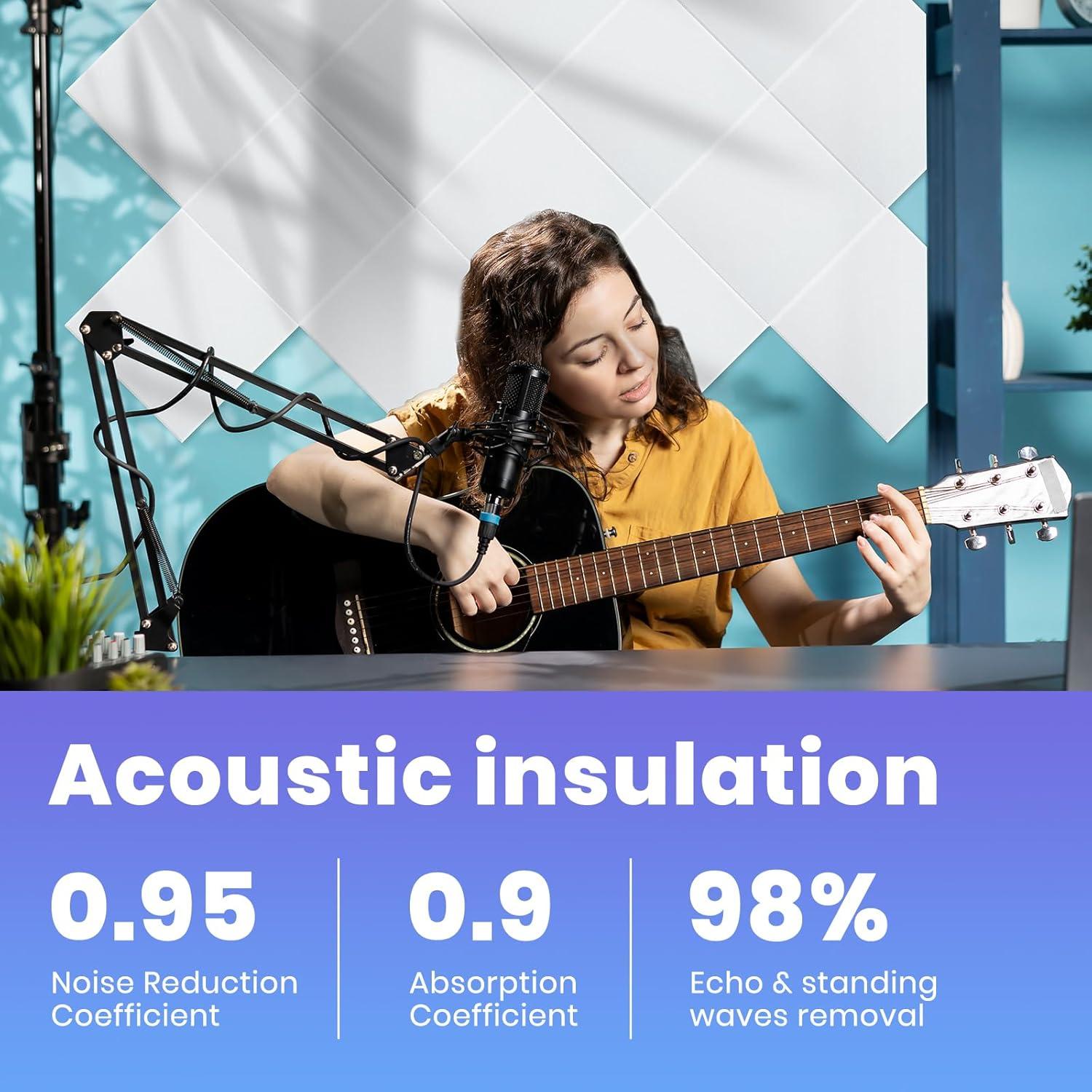 Paquete de 18 Paneles Acústicos Aislantes Focusound 30.48x30.48cm