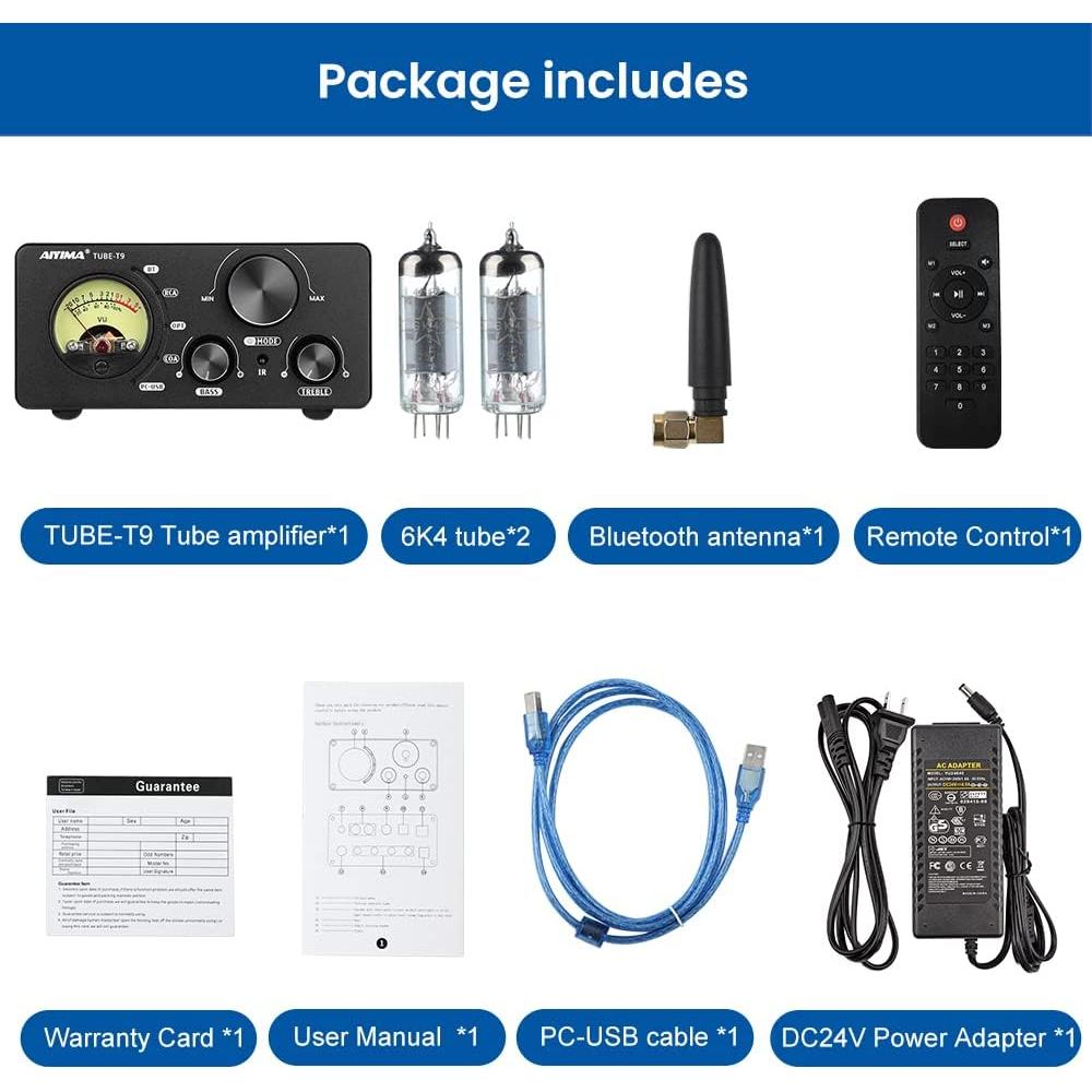 Amplificador Bluetooth AIYIMA T9 HiFi 200W 2.0 Canal DAC