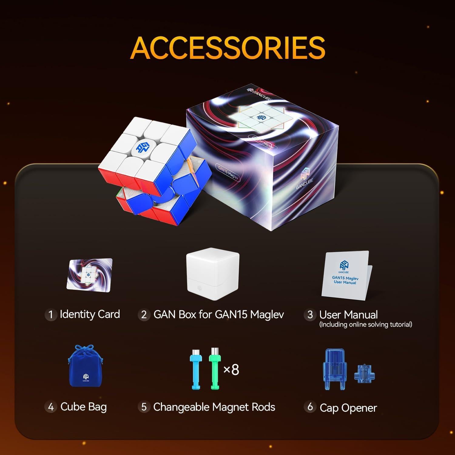 Cubo Velocista GAN 15 Maglev 3x3 Ultra-Ligero 58.6g