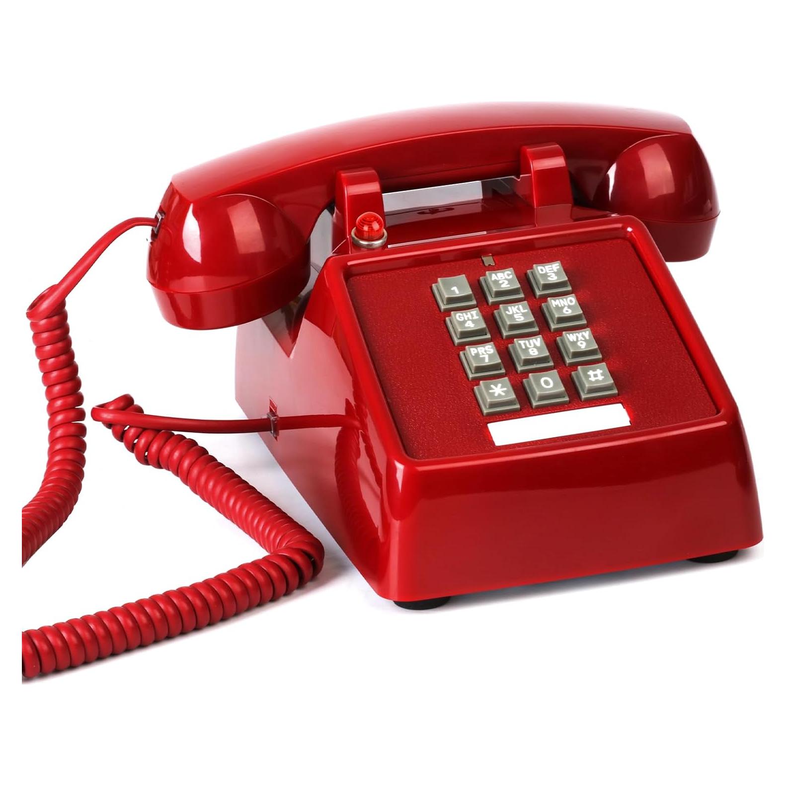 Teléfono de Mesa Analógico Sangyn Retro 2500 Rojo