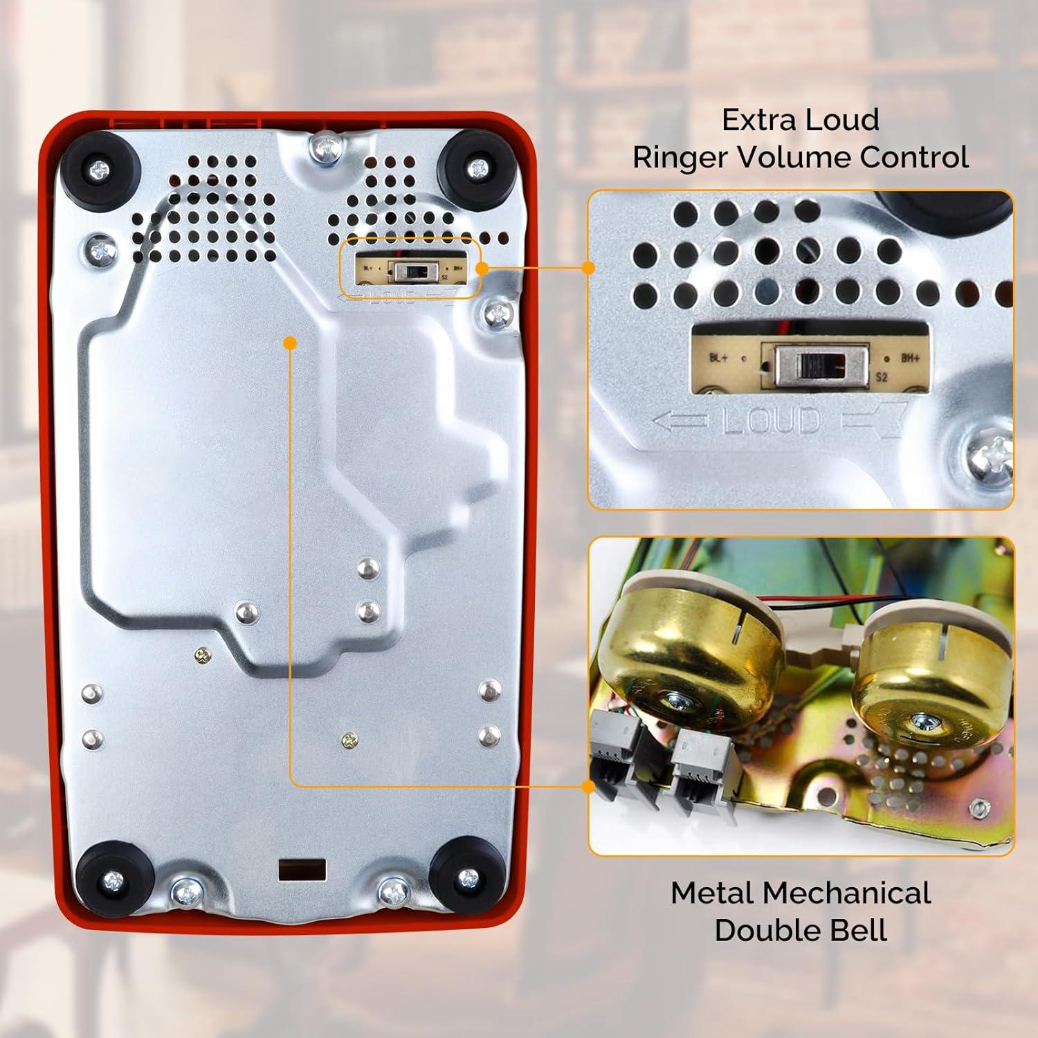 Teléfono de Mesa Analógico Sangyn Retro 2500 Rojo