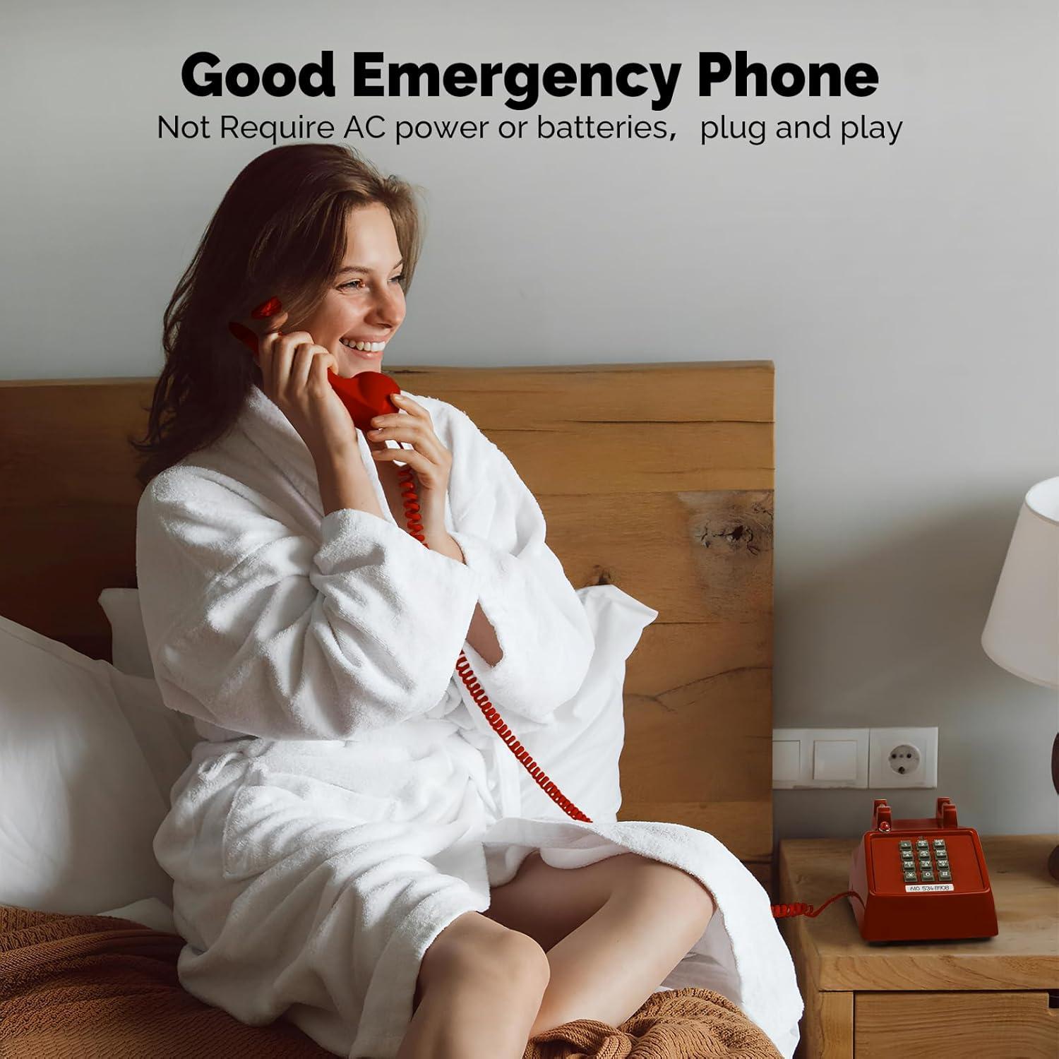 Teléfono de Mesa Analógico Sangyn Retro 2500 Rojo