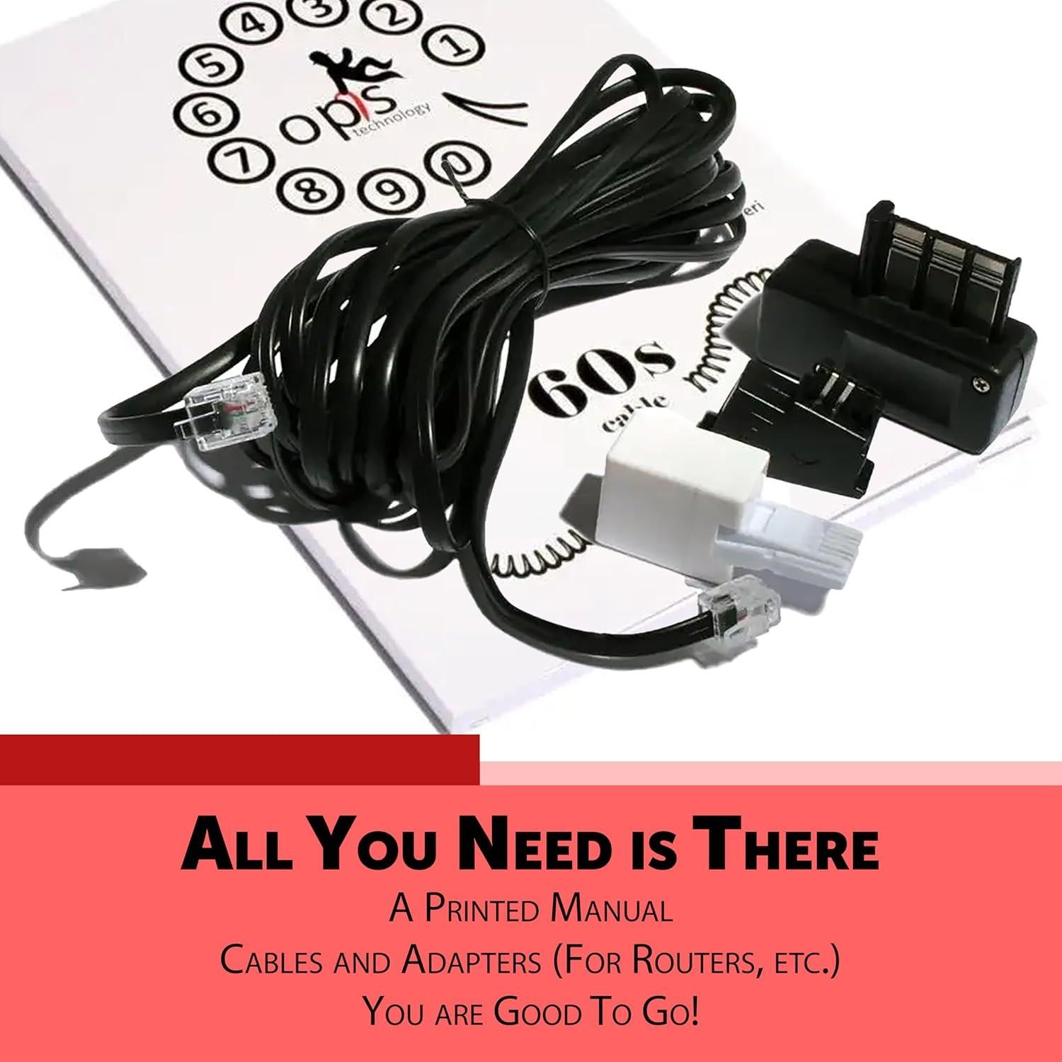 Teléfono Rotatorio Vintage Opis T60cab Rojo Clásico 1.1kg