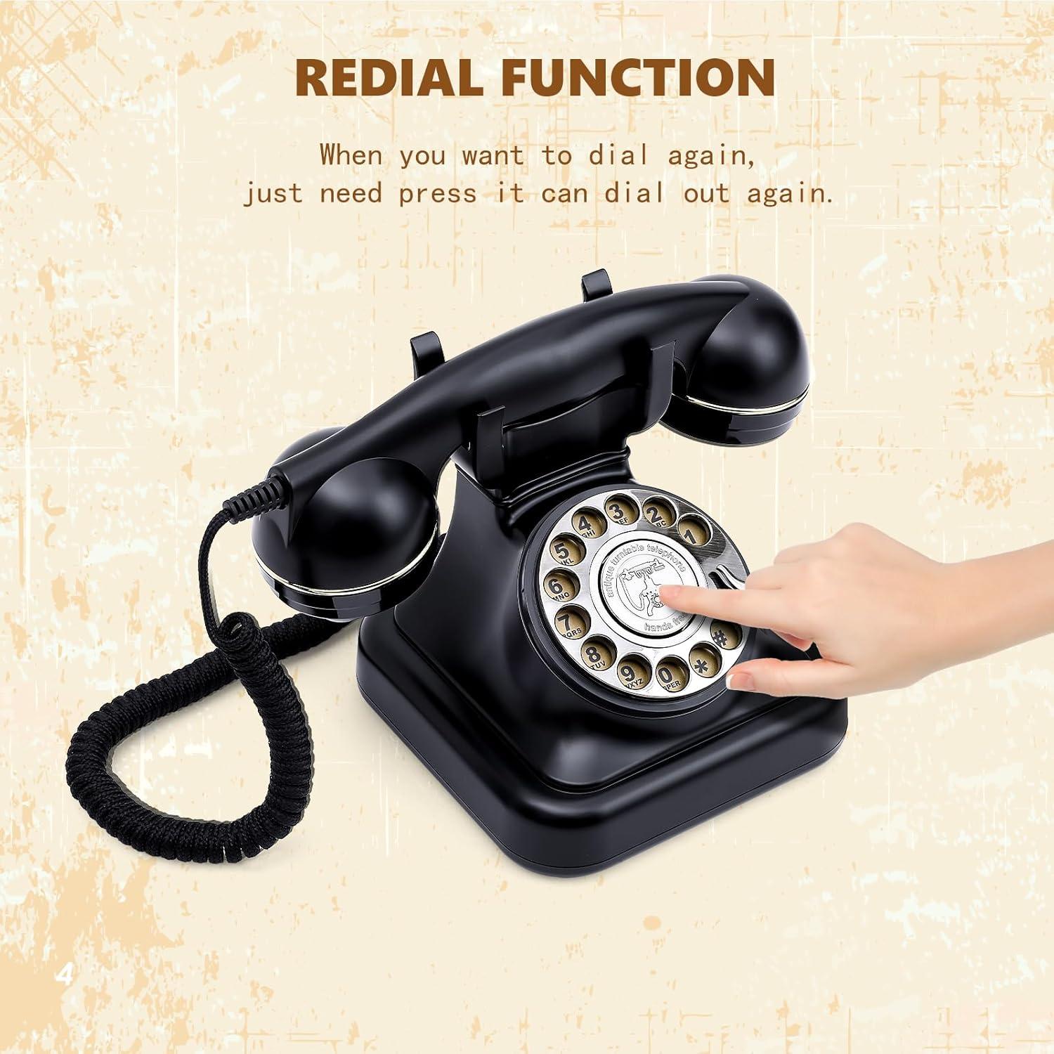 Teléfono de Línea Retro Vintage HMCH con Timbre Mecánico