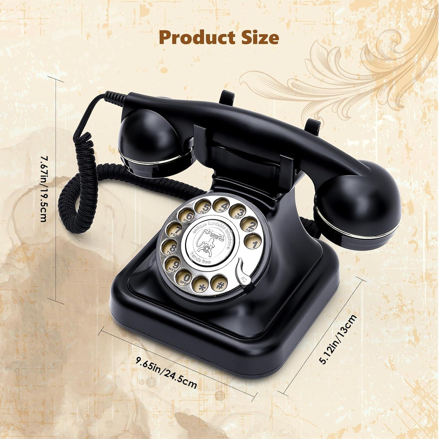 Teléfono de Línea Retro Vintage HMCH con Timbre Mecánico