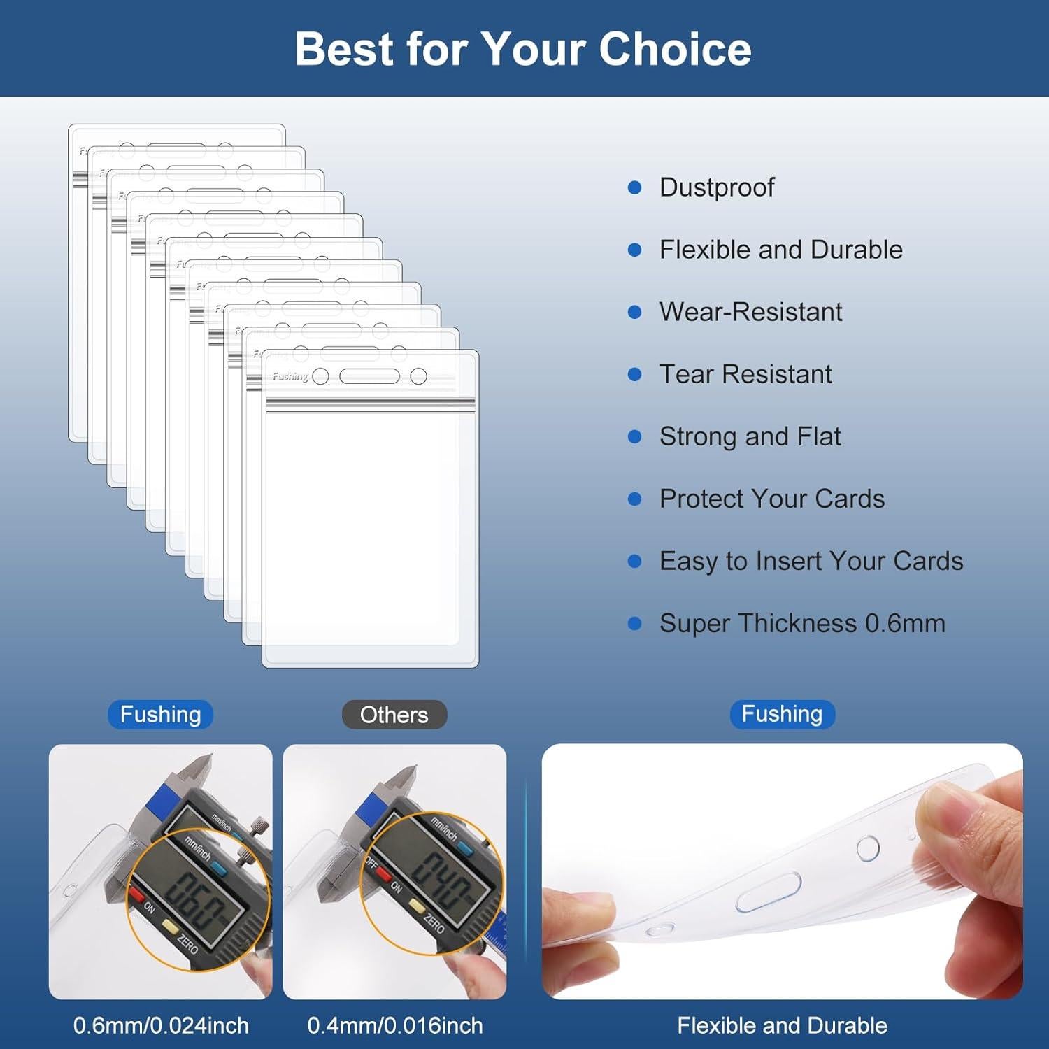 Fushing 100 Sujetadores Plásticos Transparentes para Etiquetas
