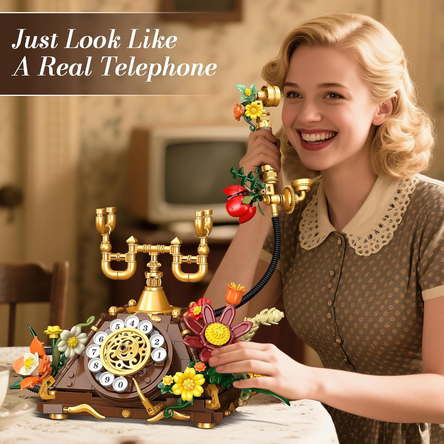 Set de Construcción Retro Teléfono y Reloj PLAXSOON 882 Piezas