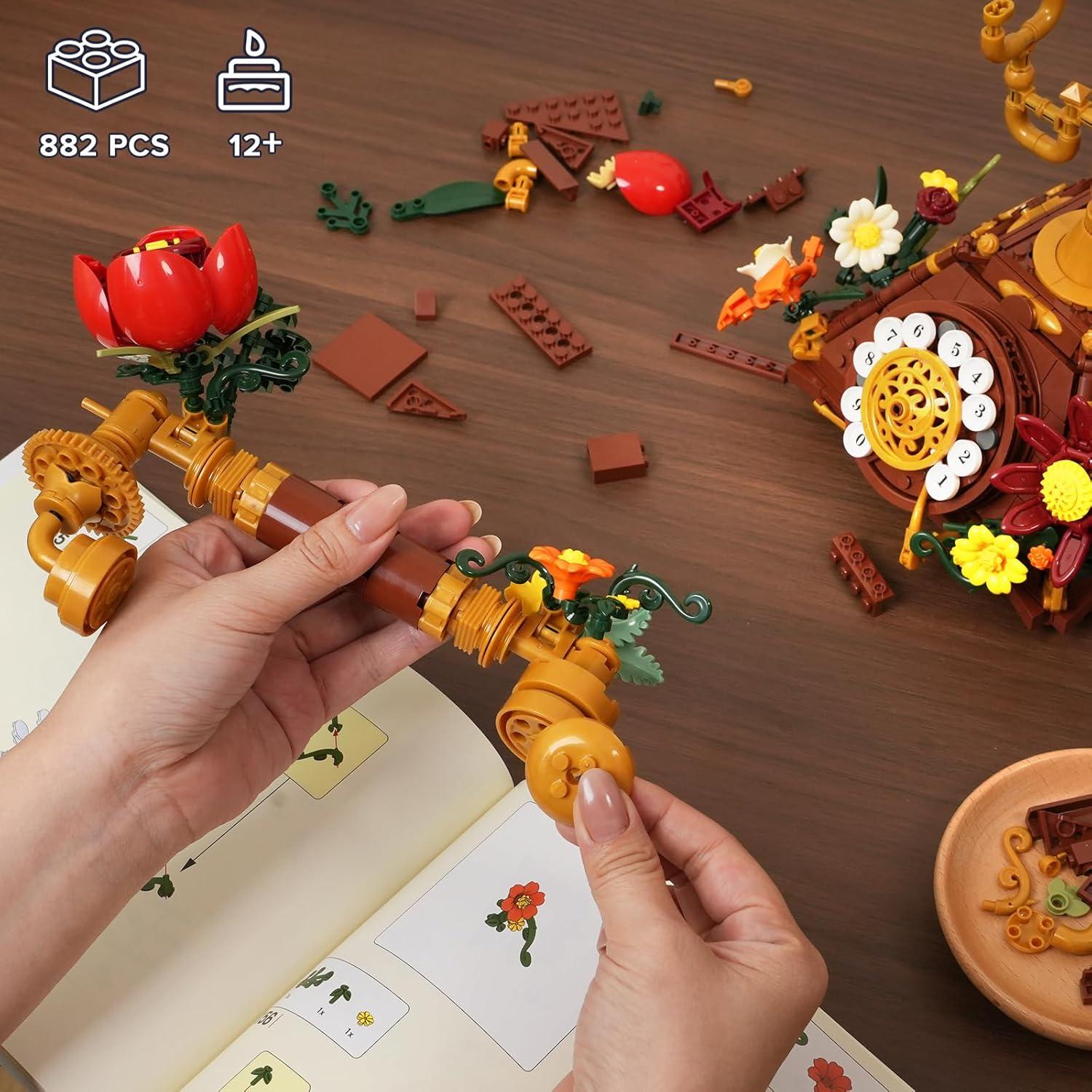 Set de Construcción Retro Teléfono y Reloj PLAXSOON 882 Piezas