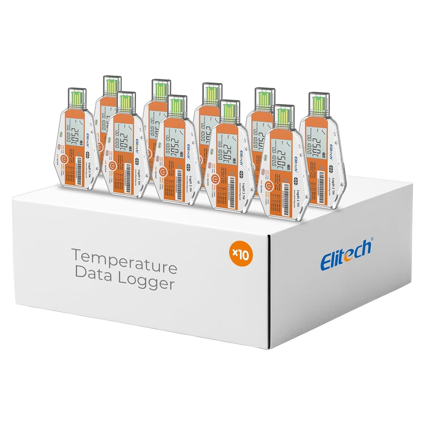 Registradores de Datos de Temperatura y Humedad Elitech 10 Unidades