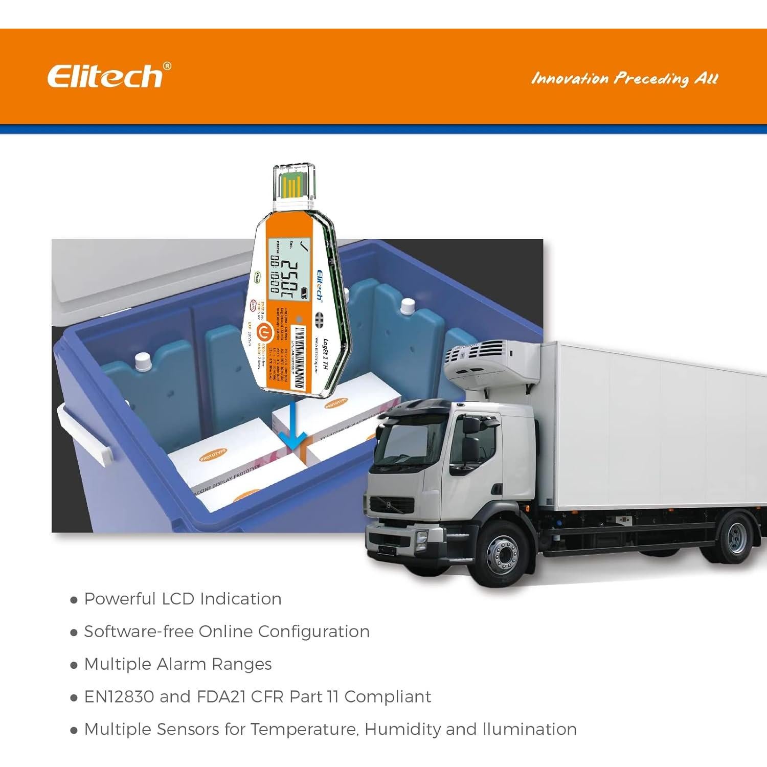 Registradores de Datos de Temperatura y Humedad Elitech 10 Unidades