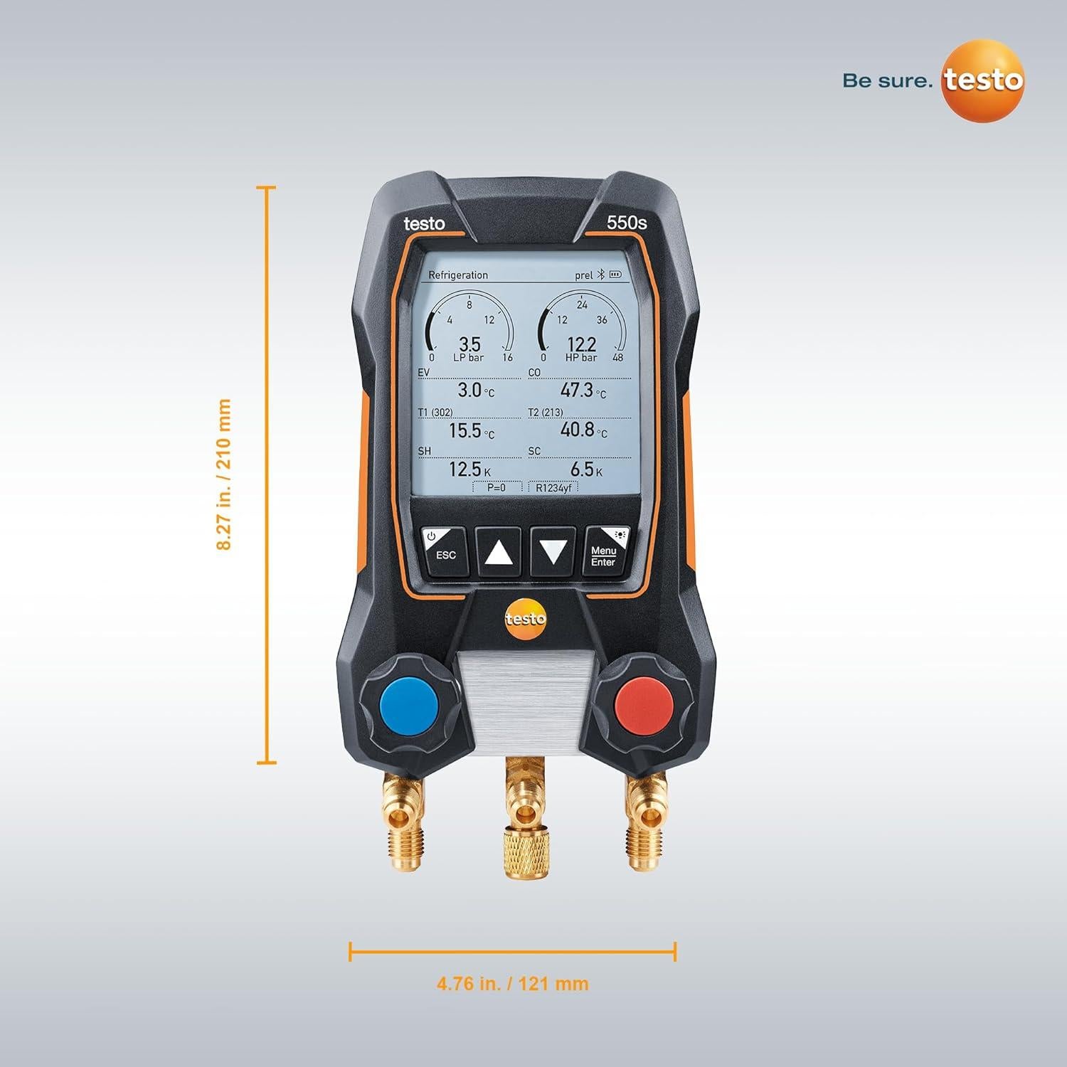 Manómetro Digital Testo 550s con Sondas y Bluetooth - Kit HVAC