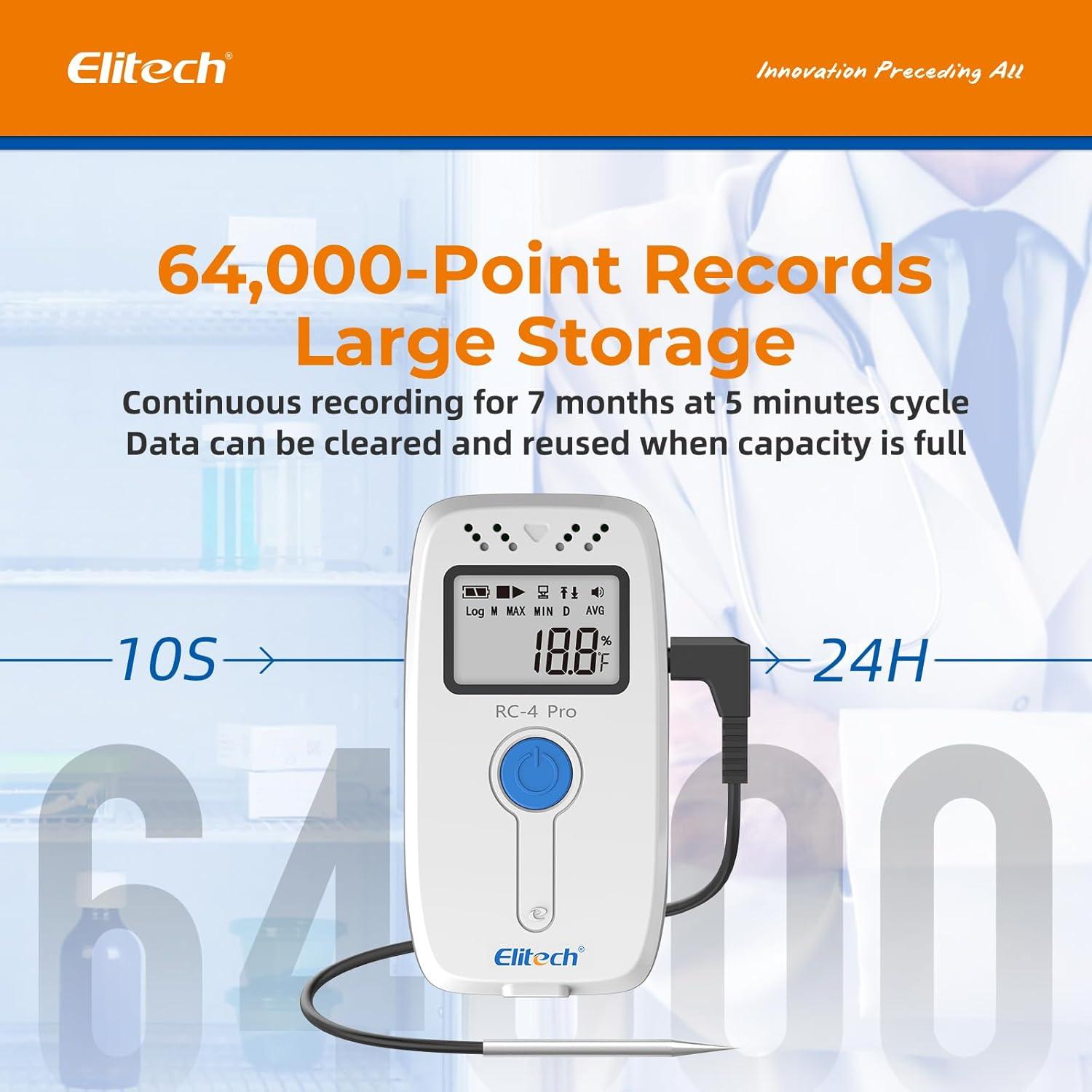 Registrador Digital de Temperatura y Humedad Elitech RC-4HC