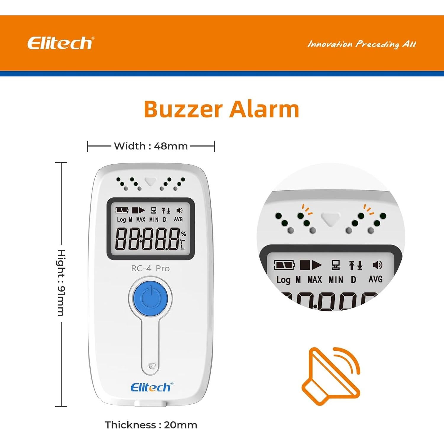 Registrador Digital de Temperatura y Humedad Elitech RC-4HC