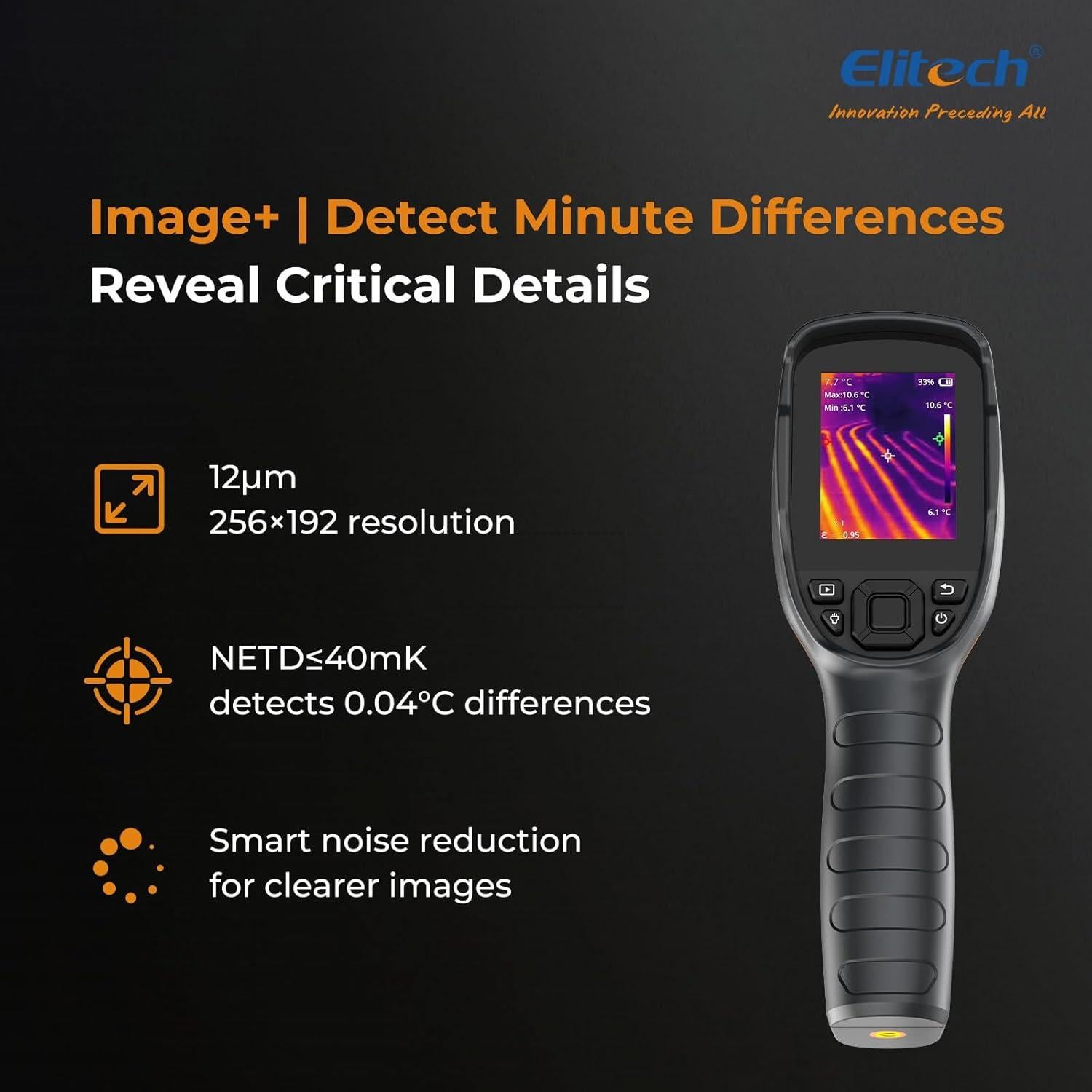 Cámara Termográfica Elitech TIC-210 - 256x192, Infrarroja, 32GB