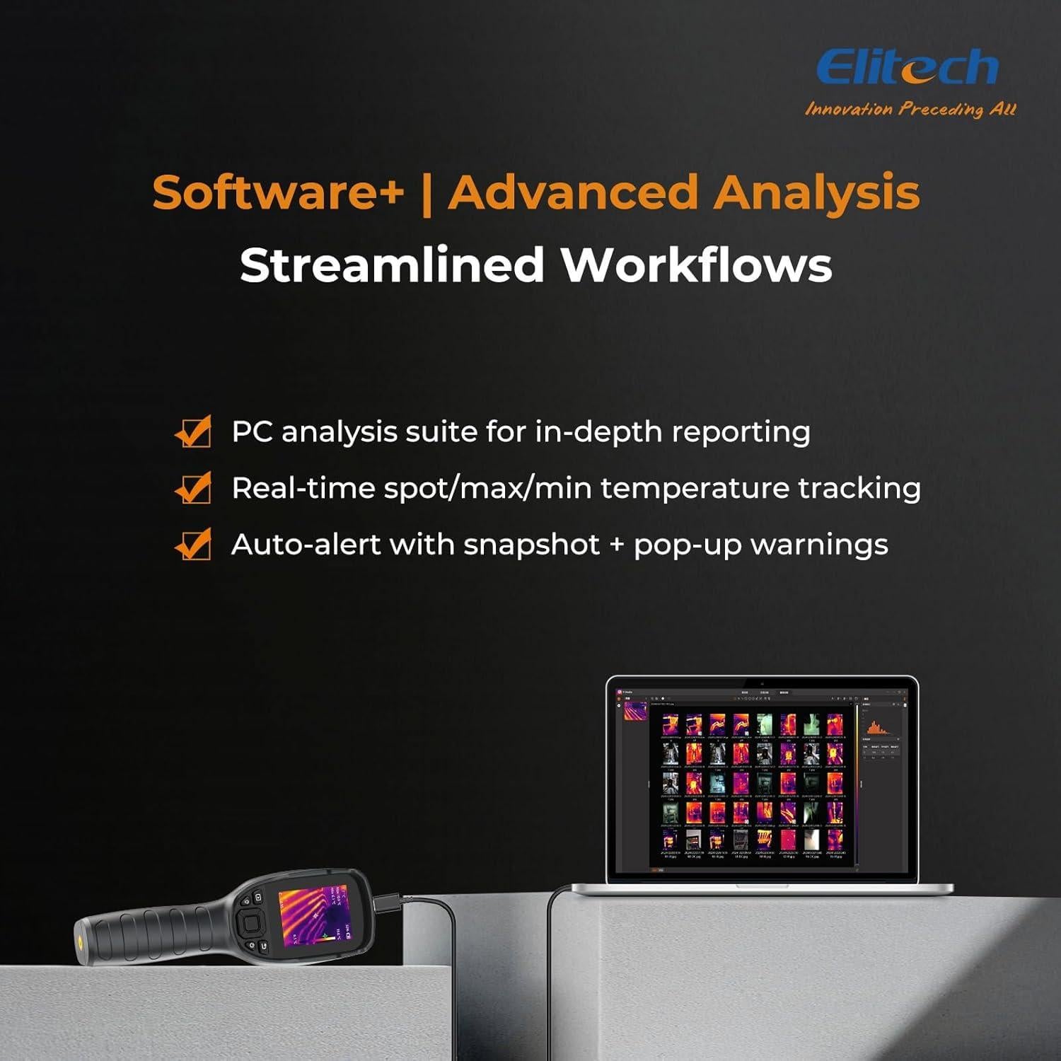 Cámara Termográfica Elitech TIC-210 - 256x192, Infrarroja, 32GB