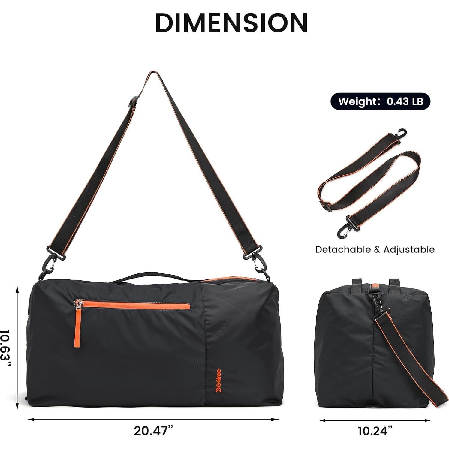 Bolsa de Deporte G4Free 40L con Compartimento Húmedo - Negro