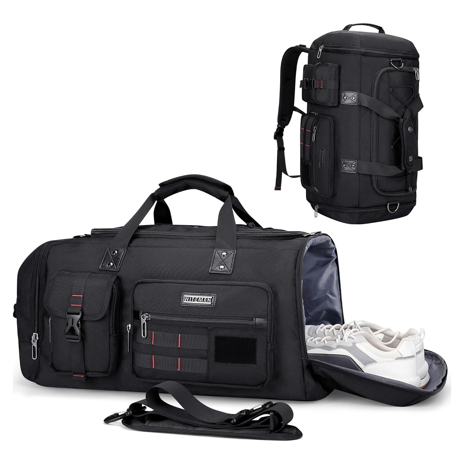 Bolsa de Viaje Duffel WITZMAN 3 en 1 para Hombres Negra