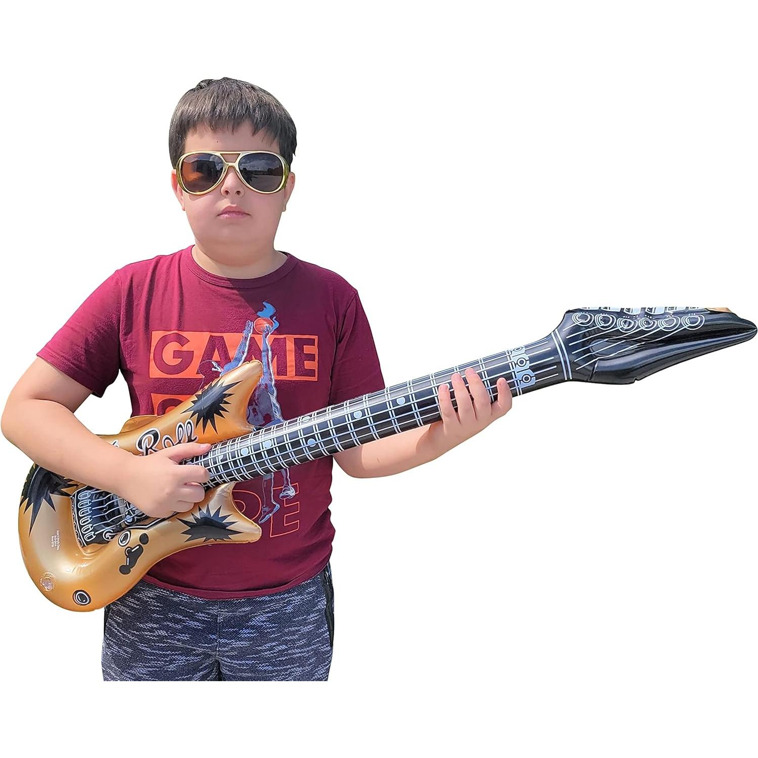 Guitarras Inflables de Rock Zugar Land 106.68 cm Oro y Plata