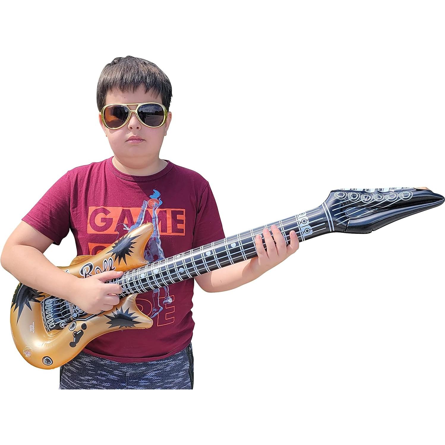 Guitarras Inflables de Rock Zugar Land 106.68 cm Oro y Plata