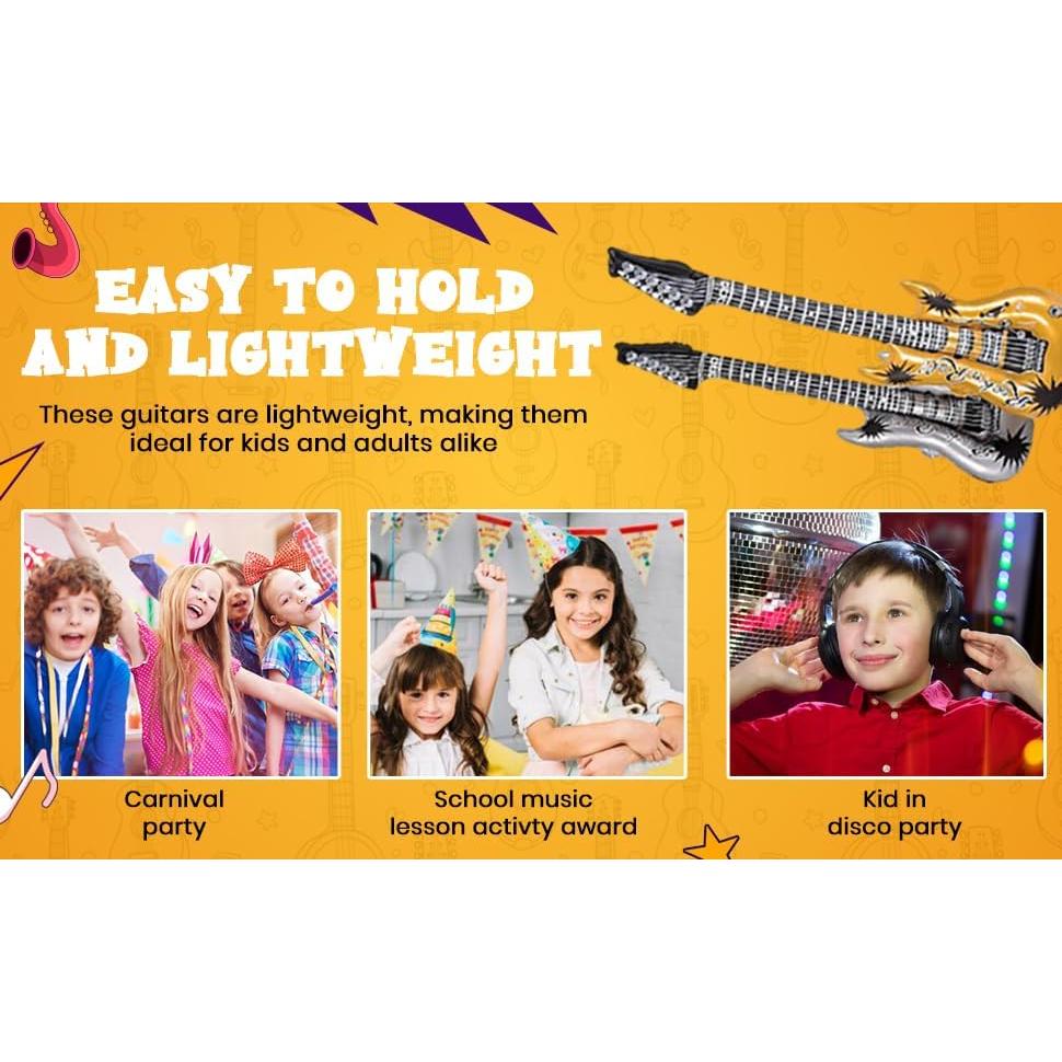 Guitarras Inflables de Rock Zugar Land 106.68 cm Oro y Plata