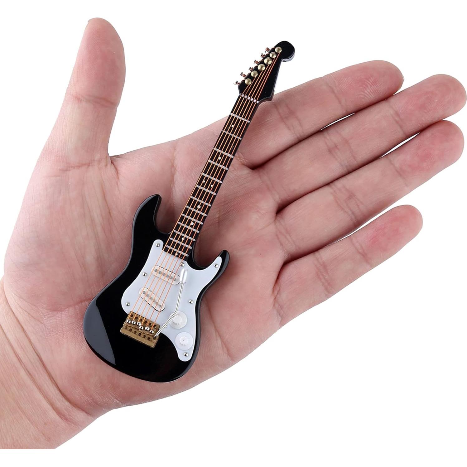 Guitarra Eléctrica Miniatura Seawoo con Soporte y Estuche