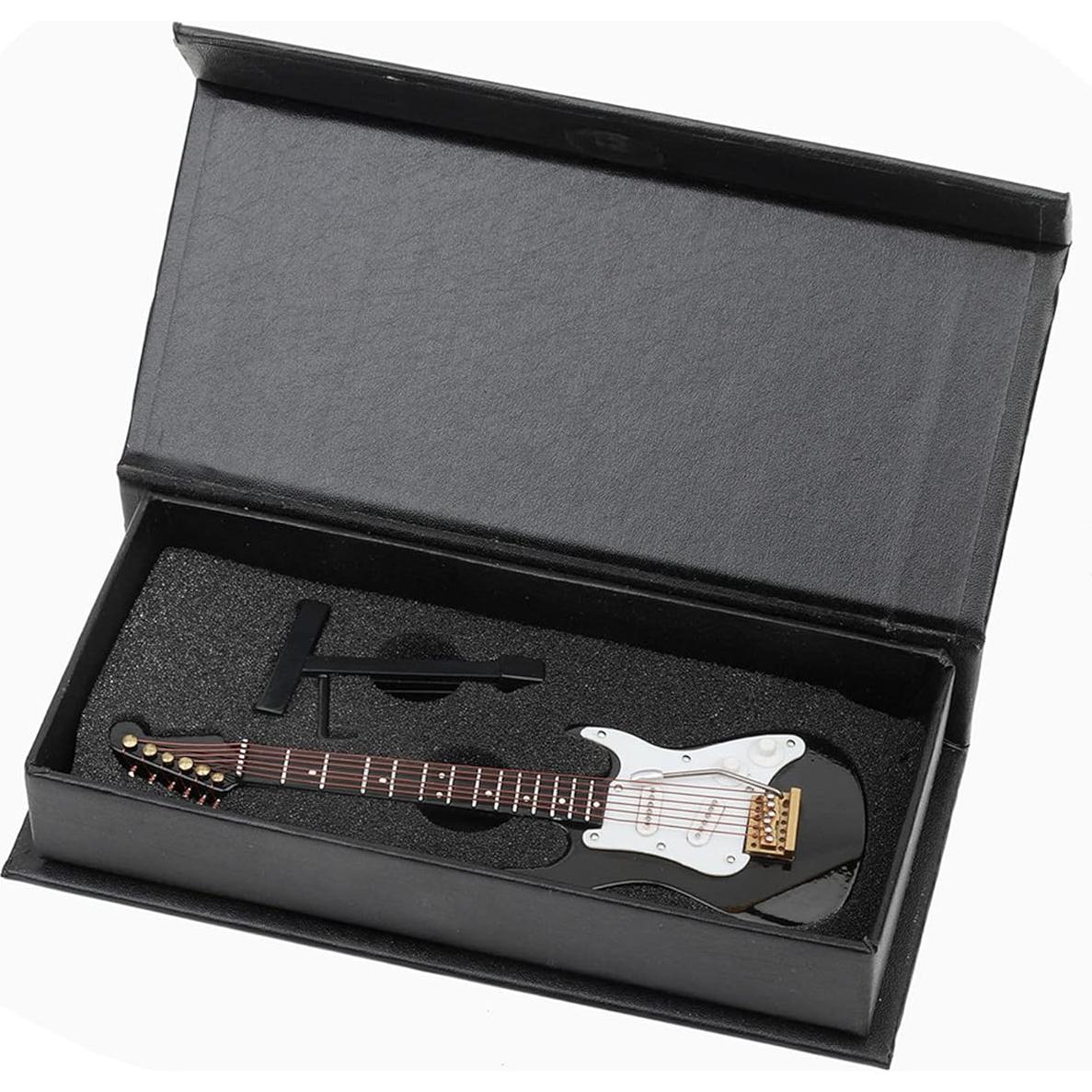 Guitarra Eléctrica Miniatura Seawoo con Soporte y Estuche