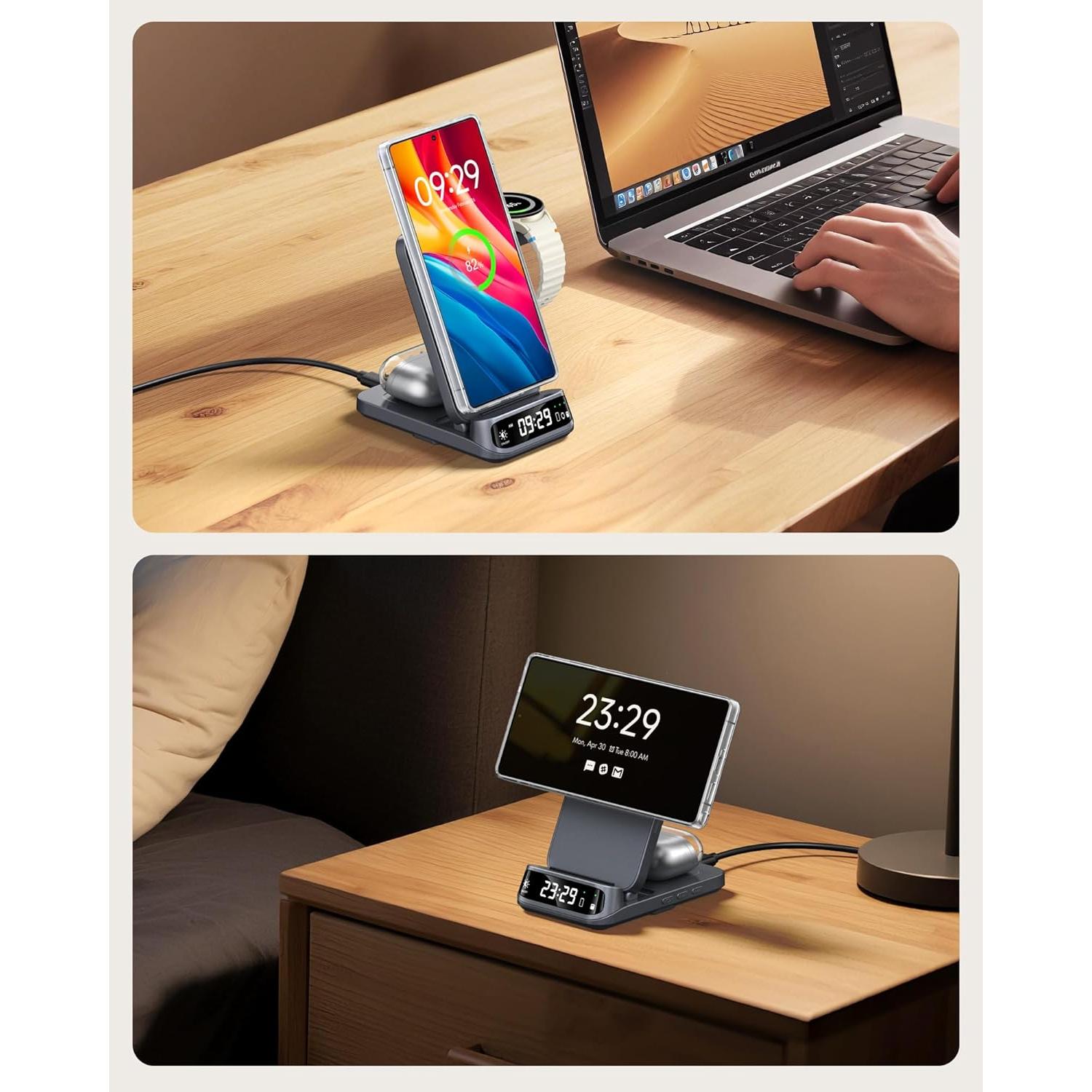 Estación de Carga Inalámbrica Magnética SwanScout 708SM 3-en-1