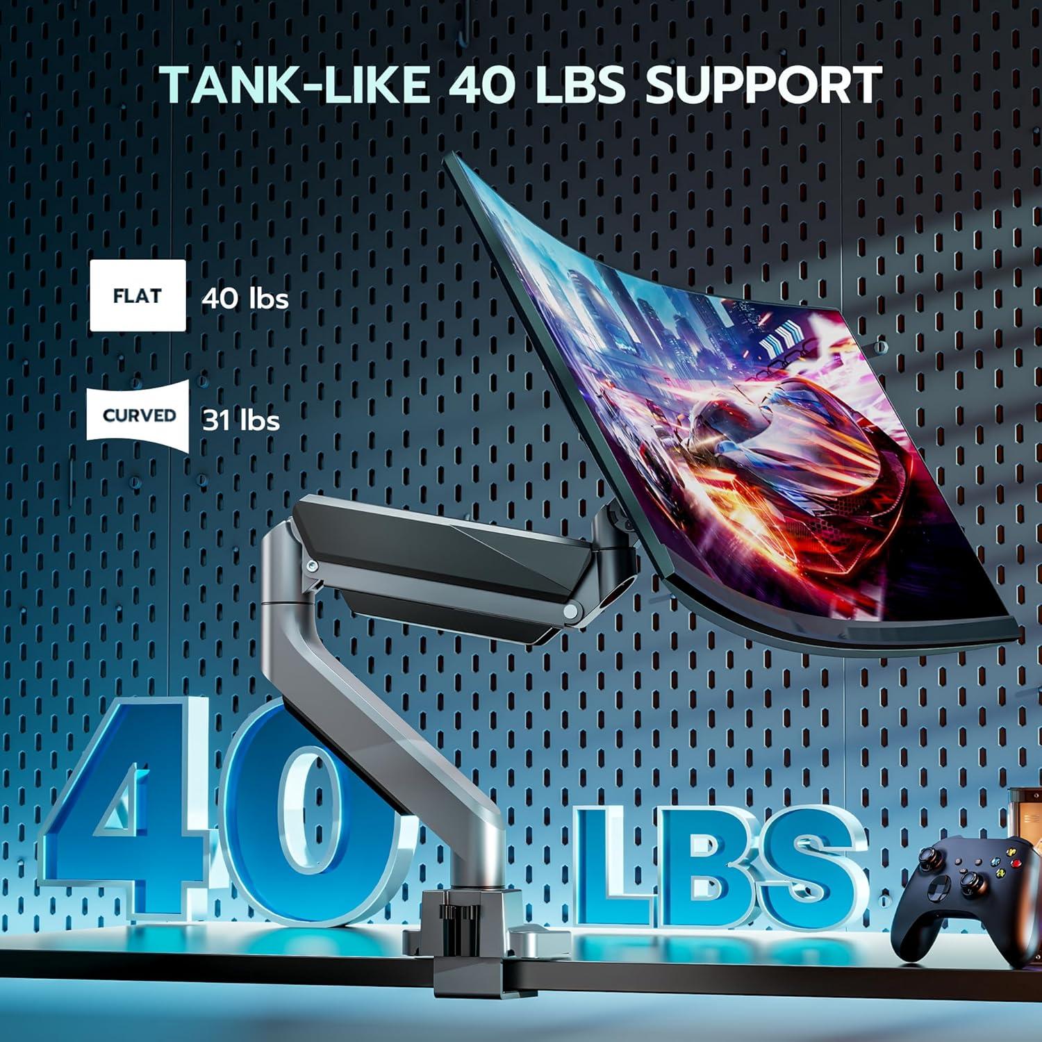 Brazo de Monitor ARES WING Ajustable 13-49" con USB Gris