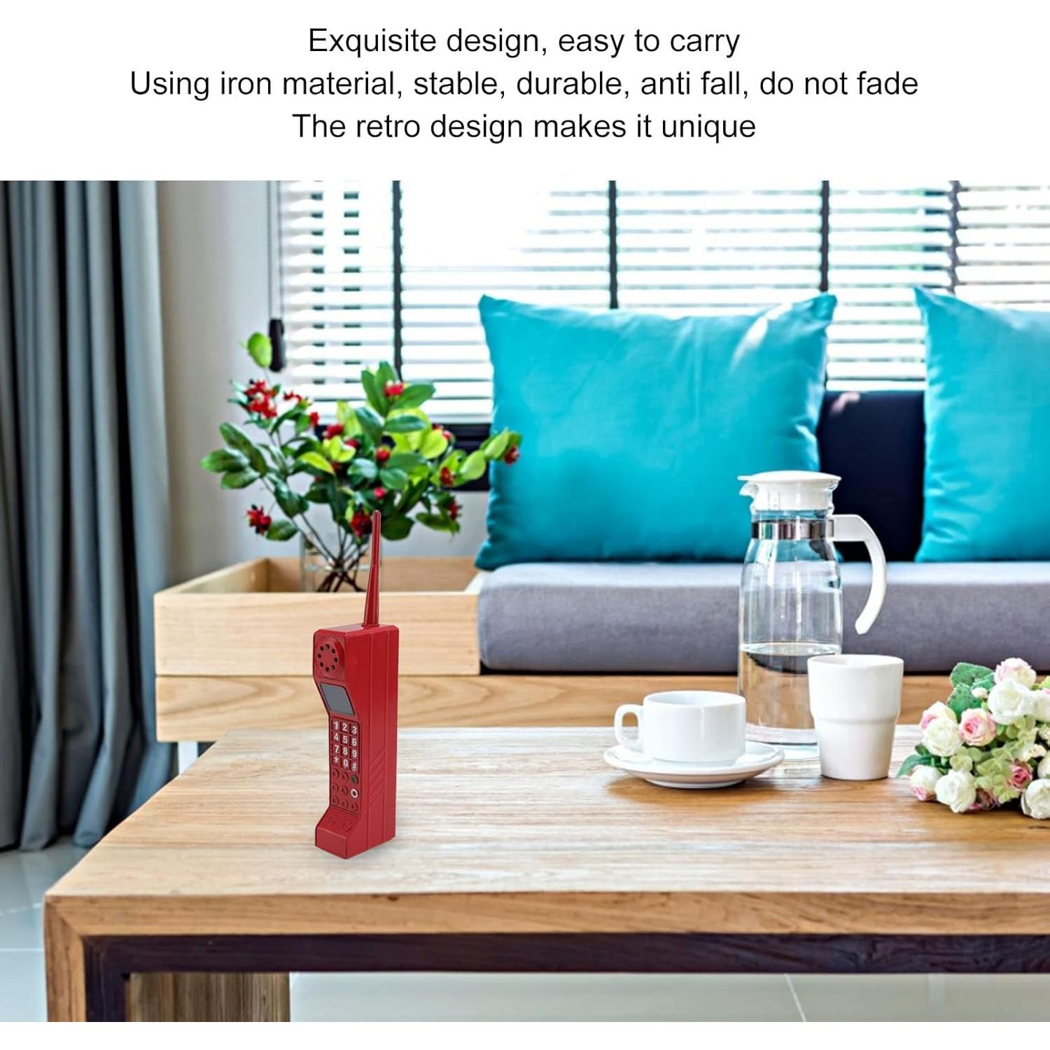 Teléfono Celular Retro Zerone Rojo Vintage para Decoración