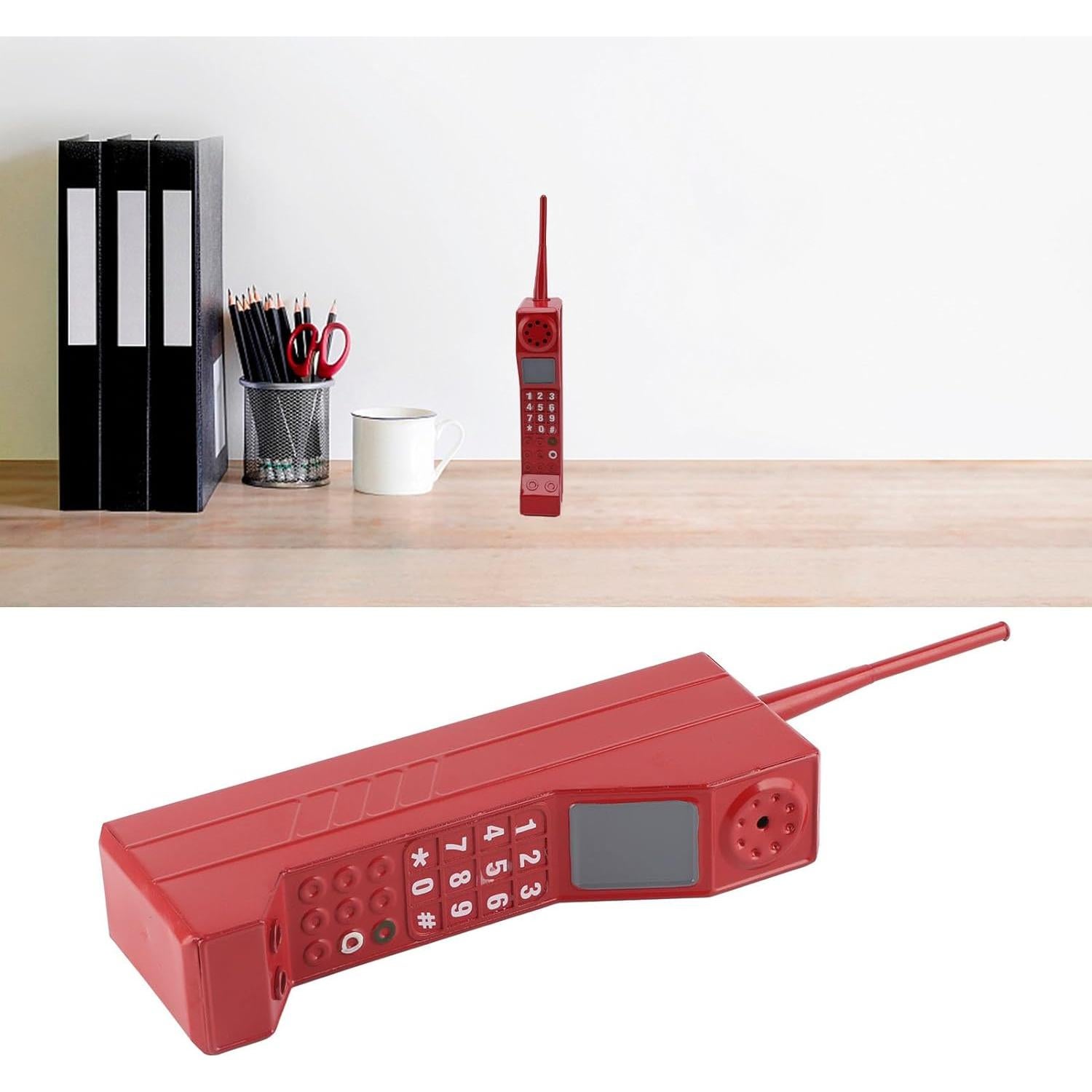 Teléfono Celular Retro Zerone Rojo Vintage para Decoración