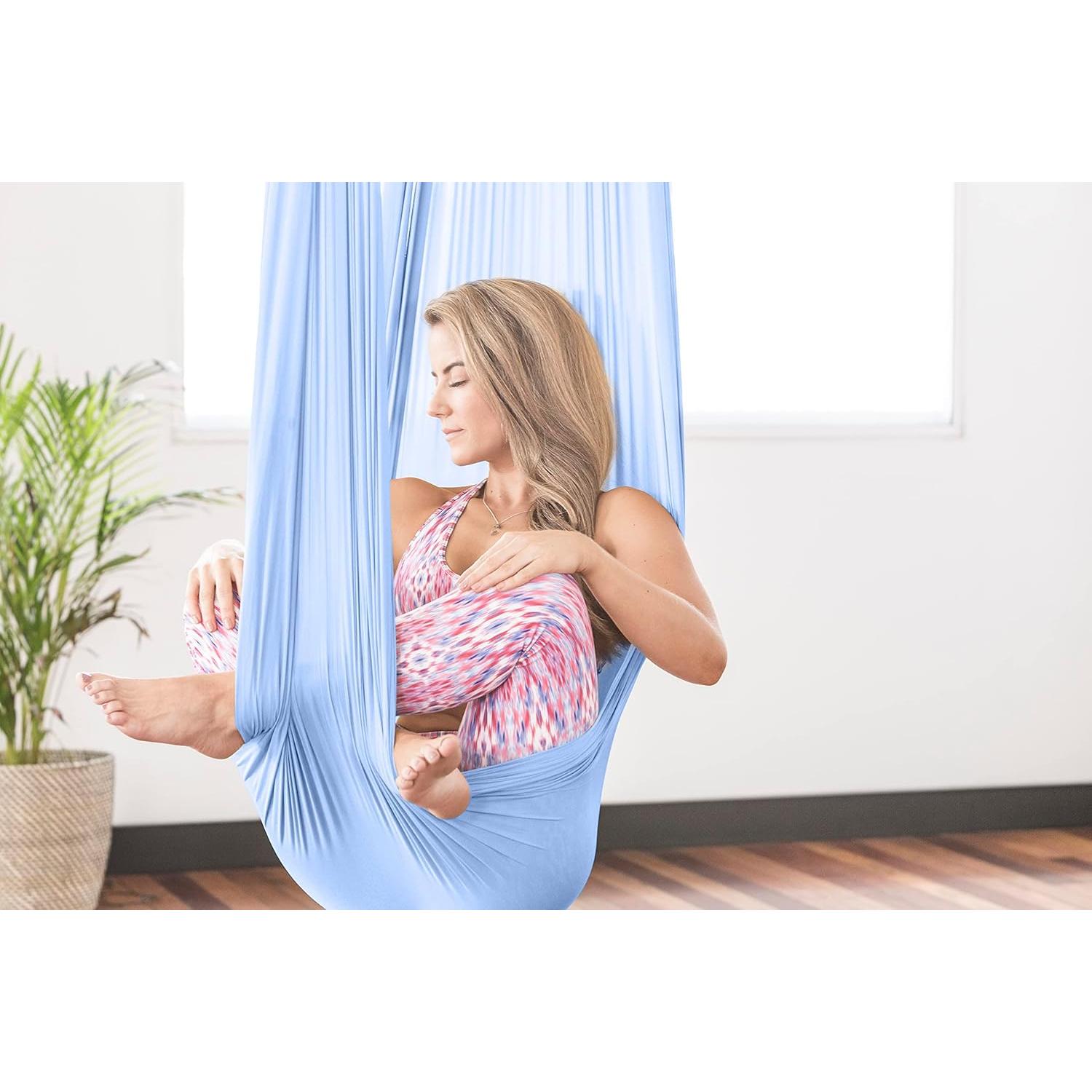 Columpio y Hamaca de Yoga Aéreo HEALTHYMODELLIFE Seda Azul