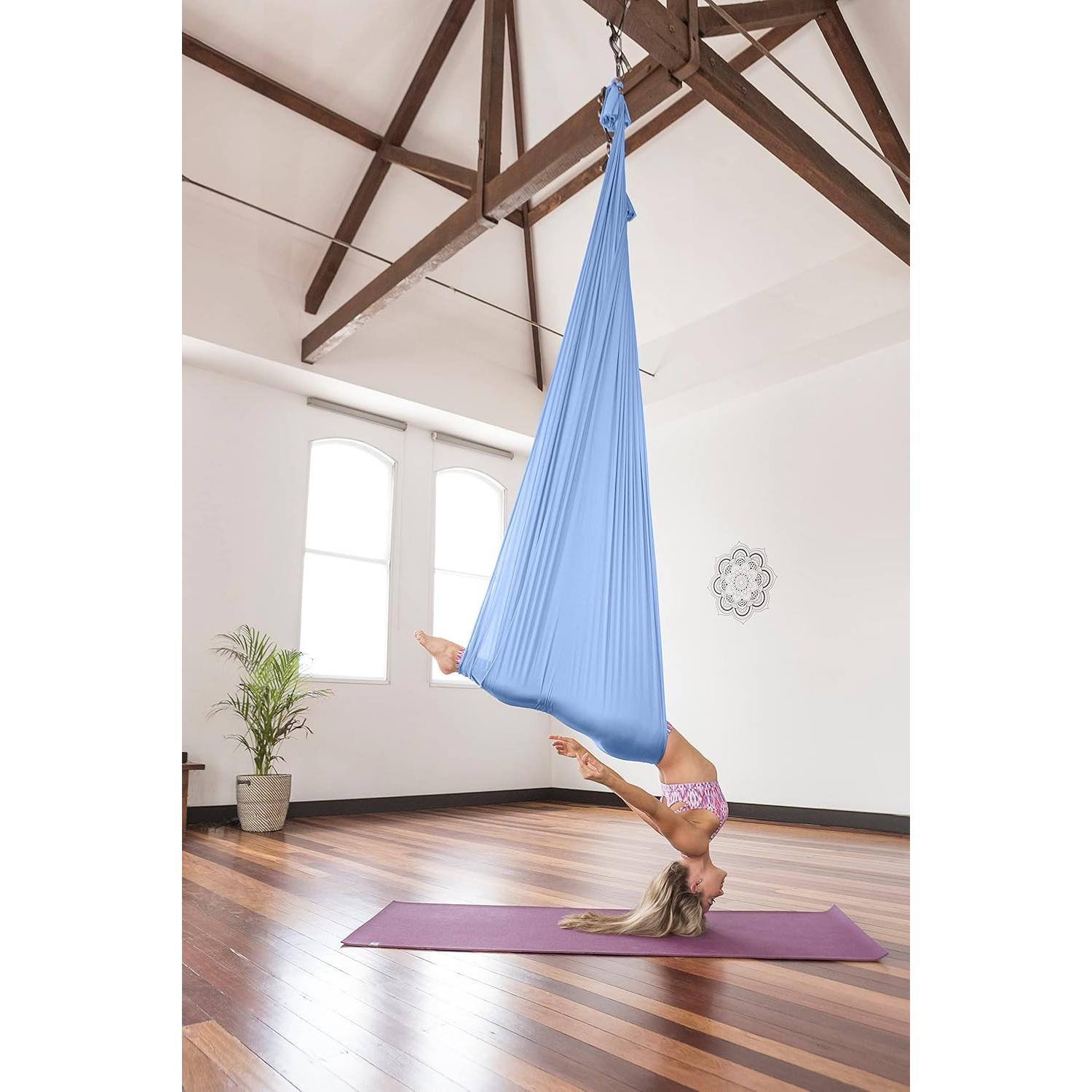 Columpio y Hamaca de Yoga Aéreo HEALTHYMODELLIFE Seda Azul