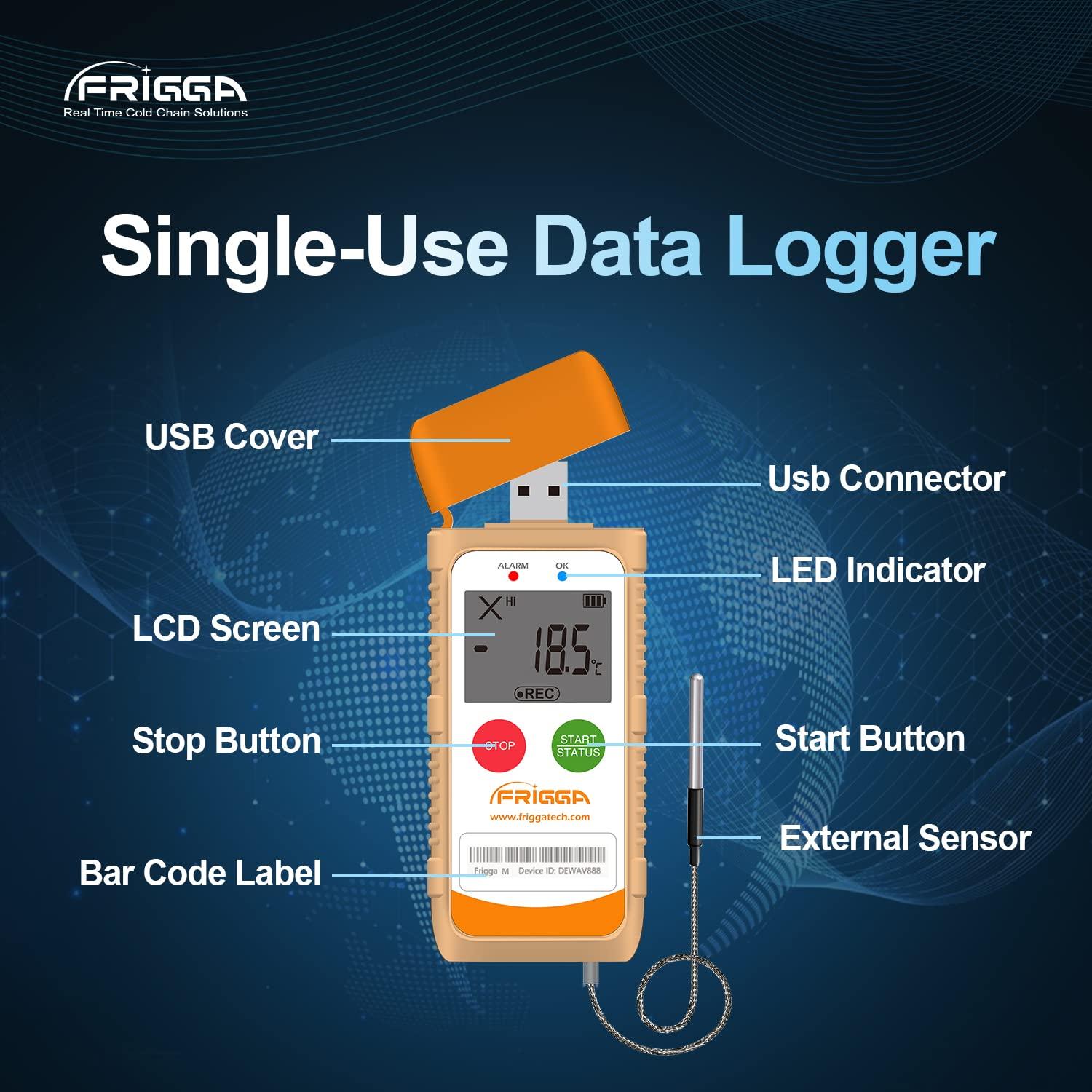 Registrador de Datos de Temperatura Frigga M1E con Sonda Externa