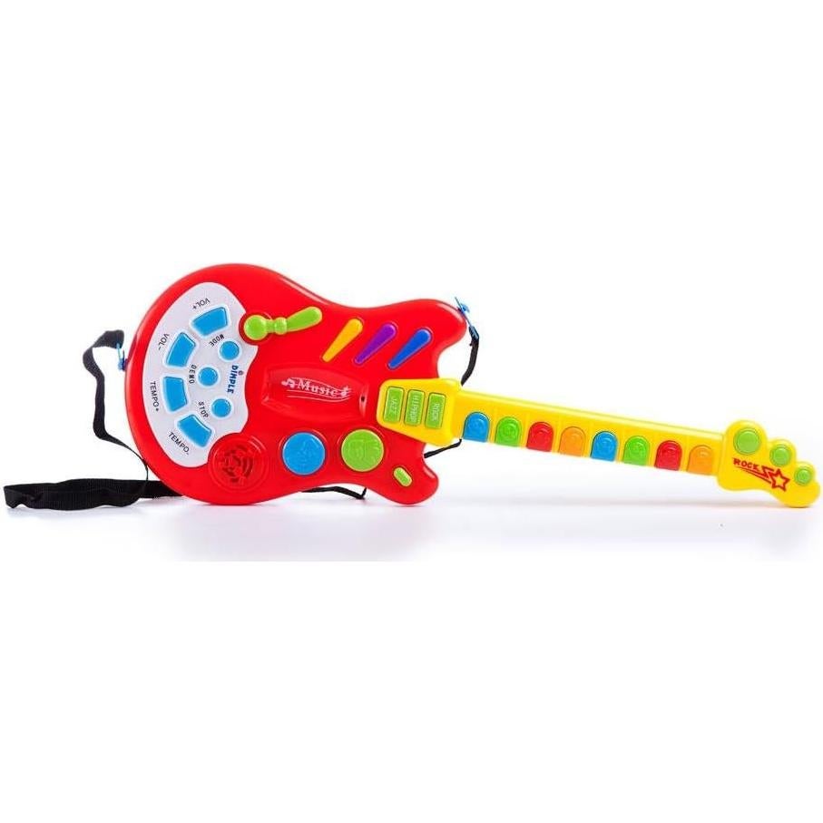 Guitarra Electrónica DimpleChild para Niños 2 Paquete Rojo