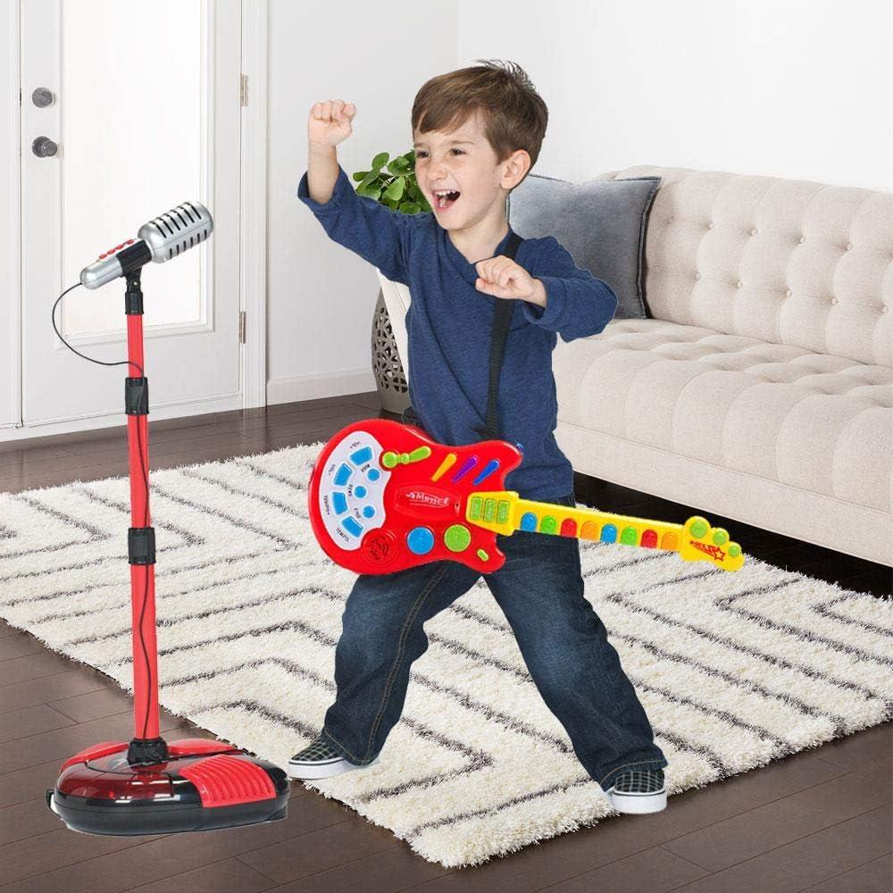 Guitarra Electrónica DimpleChild para Niños 2 Paquete Rojo
