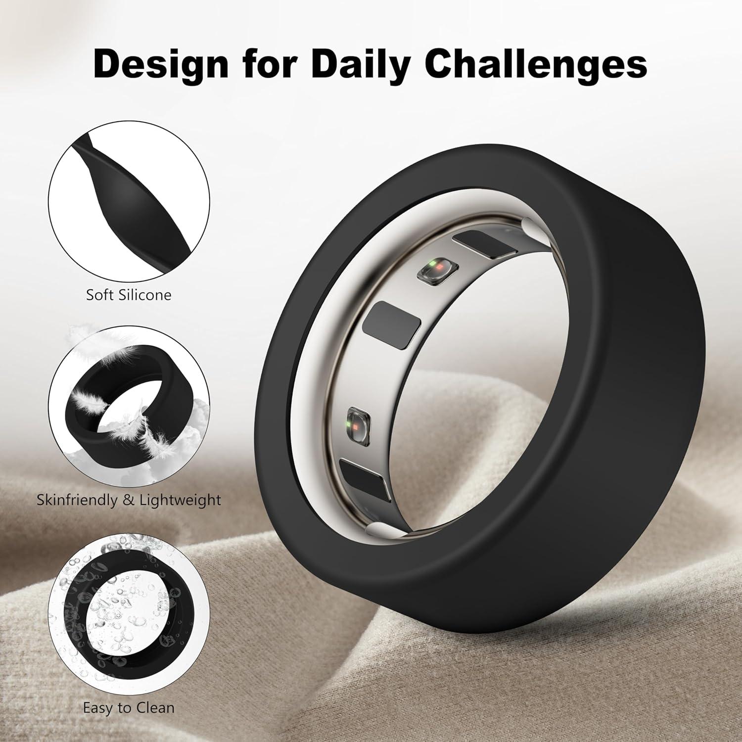 Protector de Silicona para Oura Ring 4 y Gen 3 - Negro/Transparente