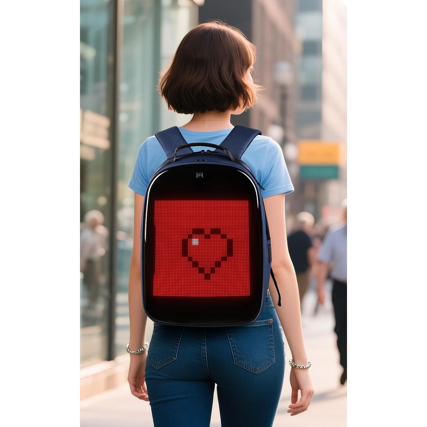 Mochila Gelrova LuminaPack X1 LED Antirrobo 20-25L Azul