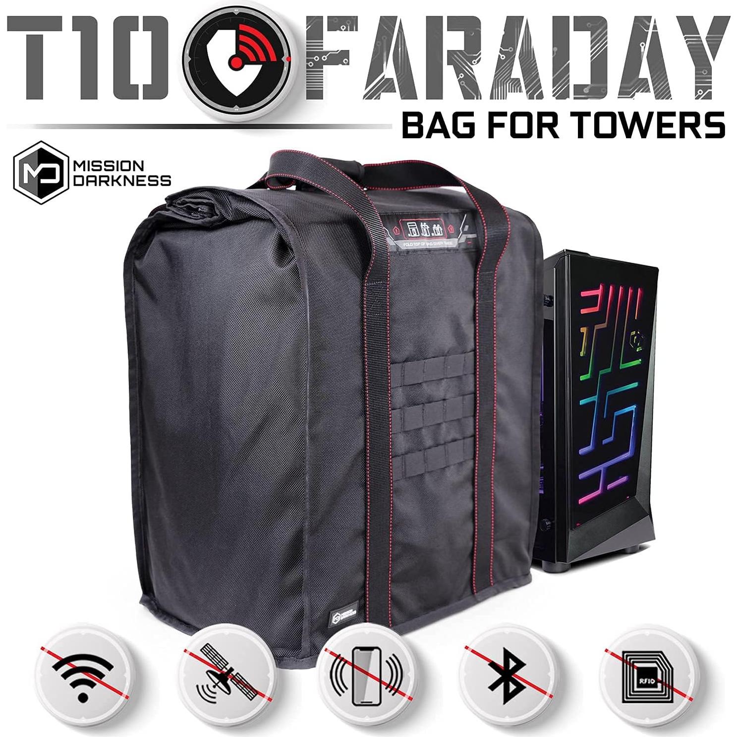 Bolsa Faraday T10 Mission Darkness - Protección RF EMP 38cm