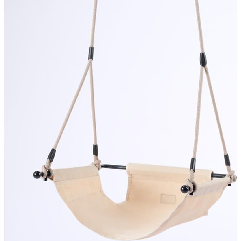 Silla Colgante Minimalista ROPECUBE Beige Ajustable 180 cm