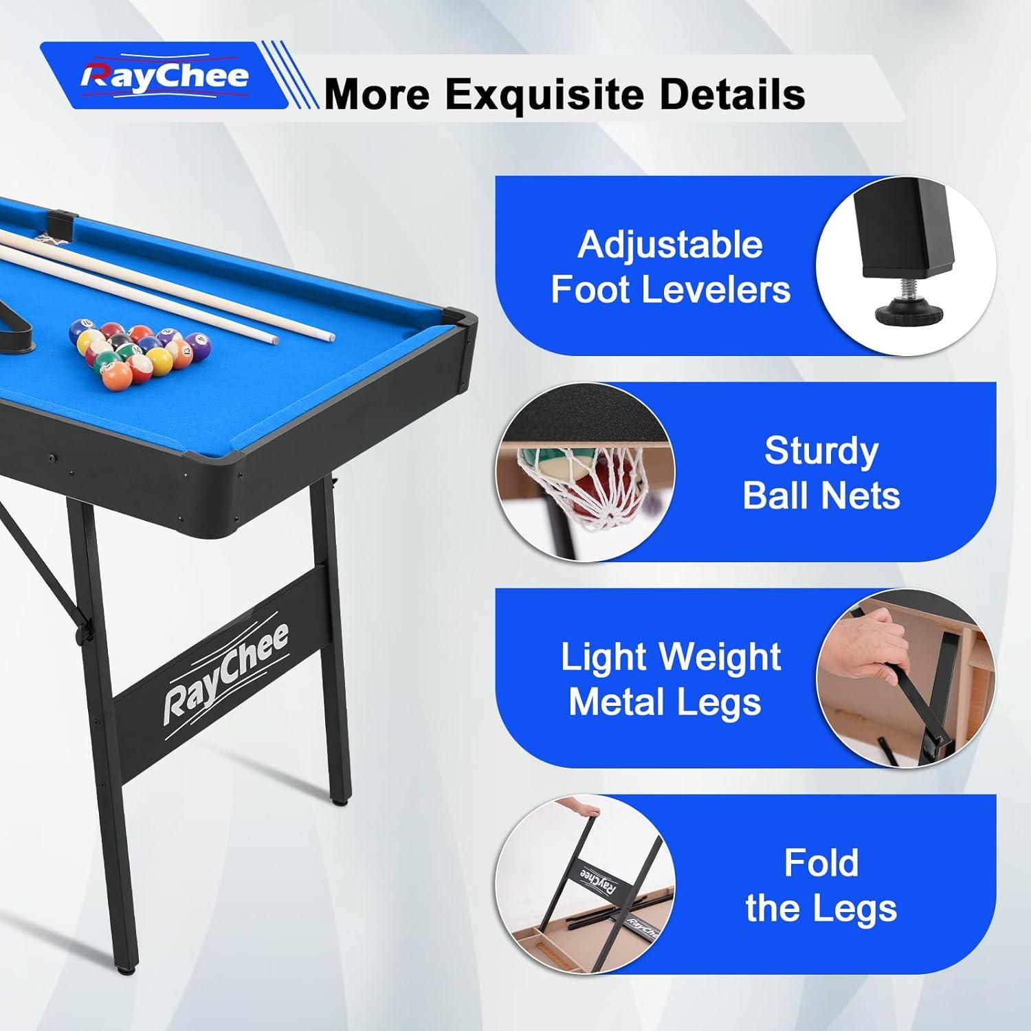 Mesa de Billar Plegable REAHOISY 122 cm con Accesorios