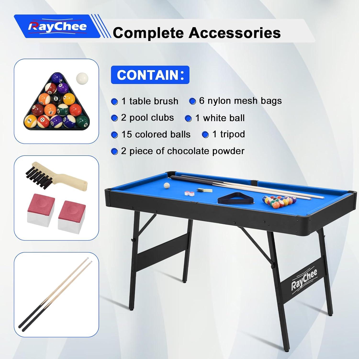 Mesa de Billar Plegable REAHOISY 122 cm con Accesorios