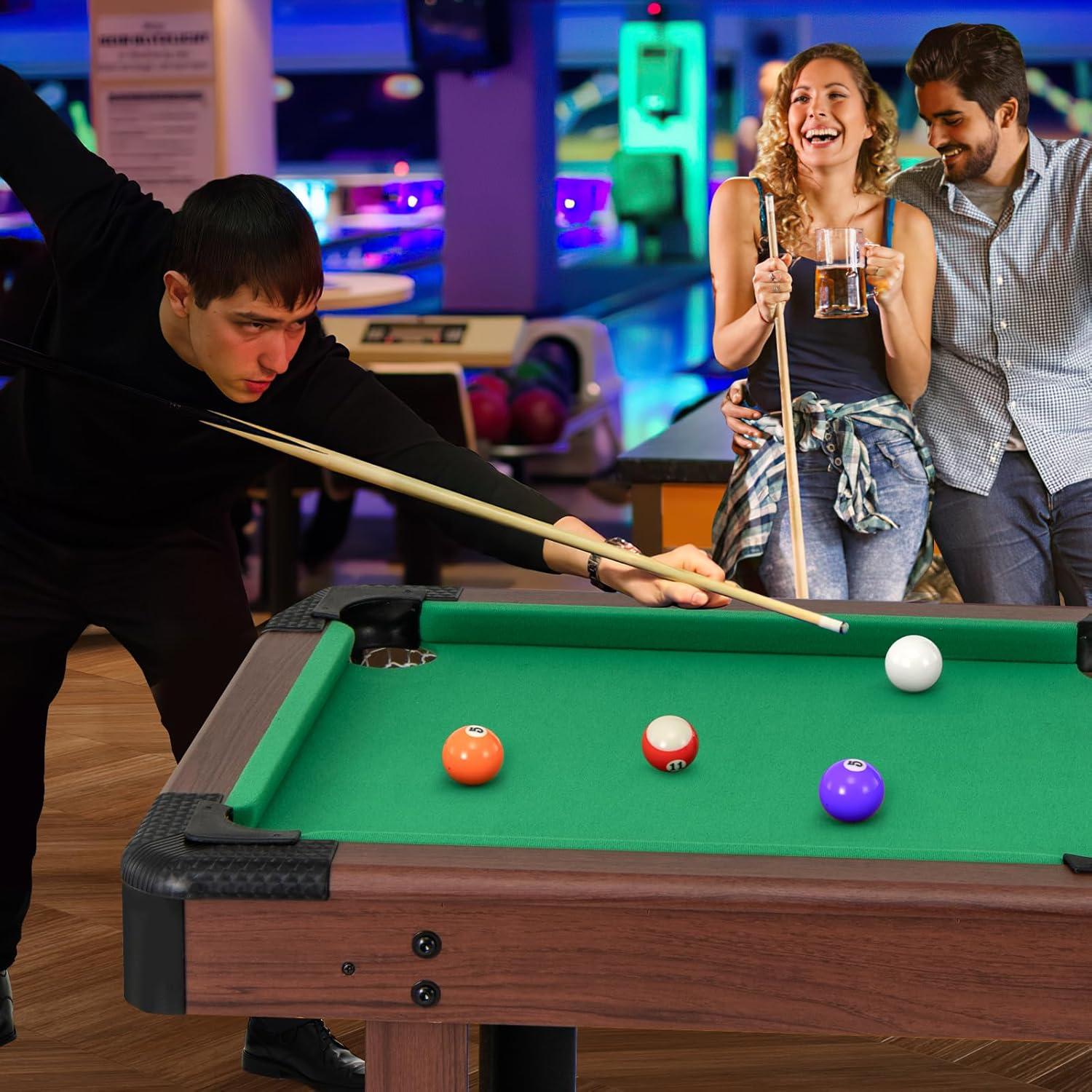 Mesa de Billar GYMAX 122 cm con Accesorios para Niños y Familia