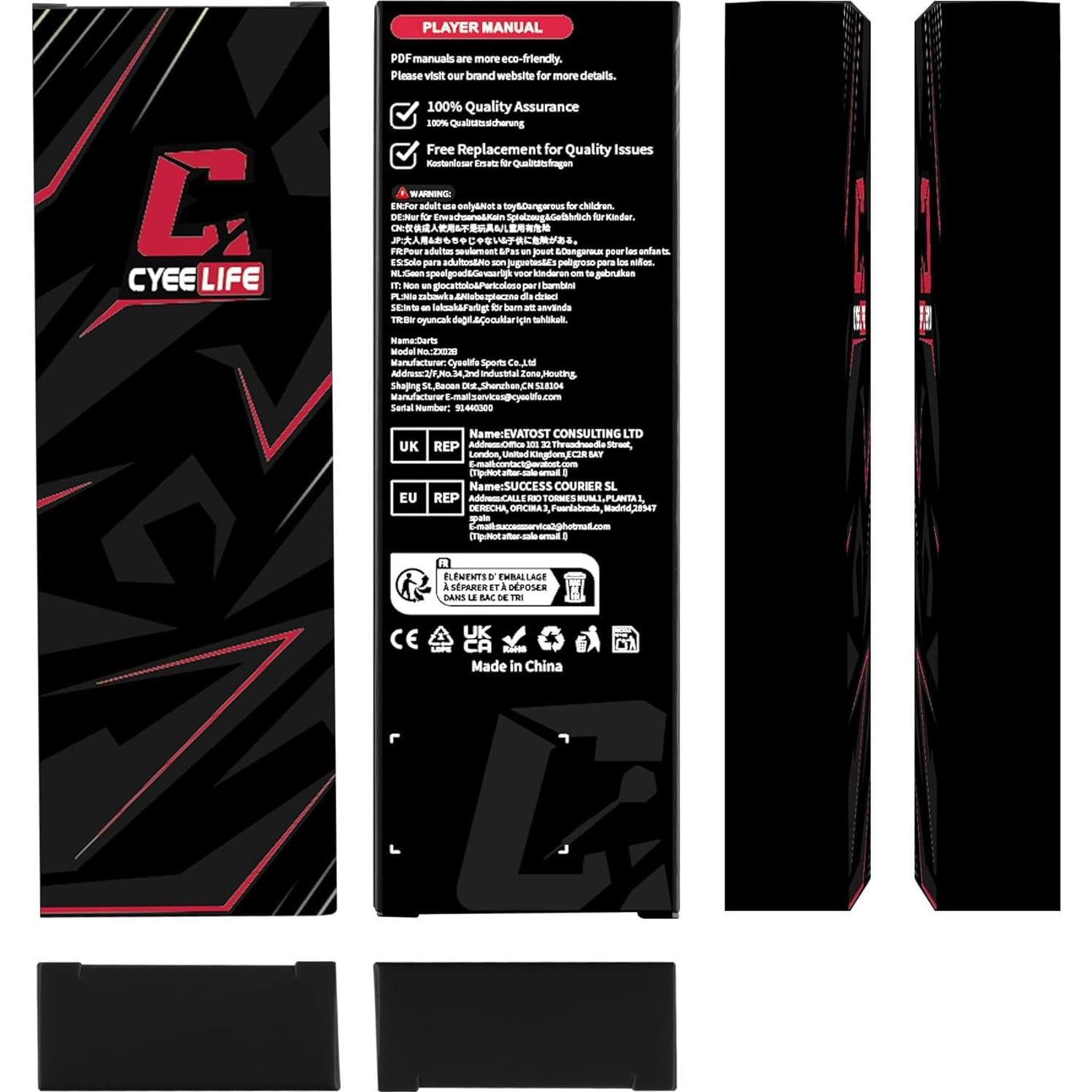 Juego de Dardos Suaves CyeeLife - 12 Dardos Profesionales con 4 Colores y 50 Puntas