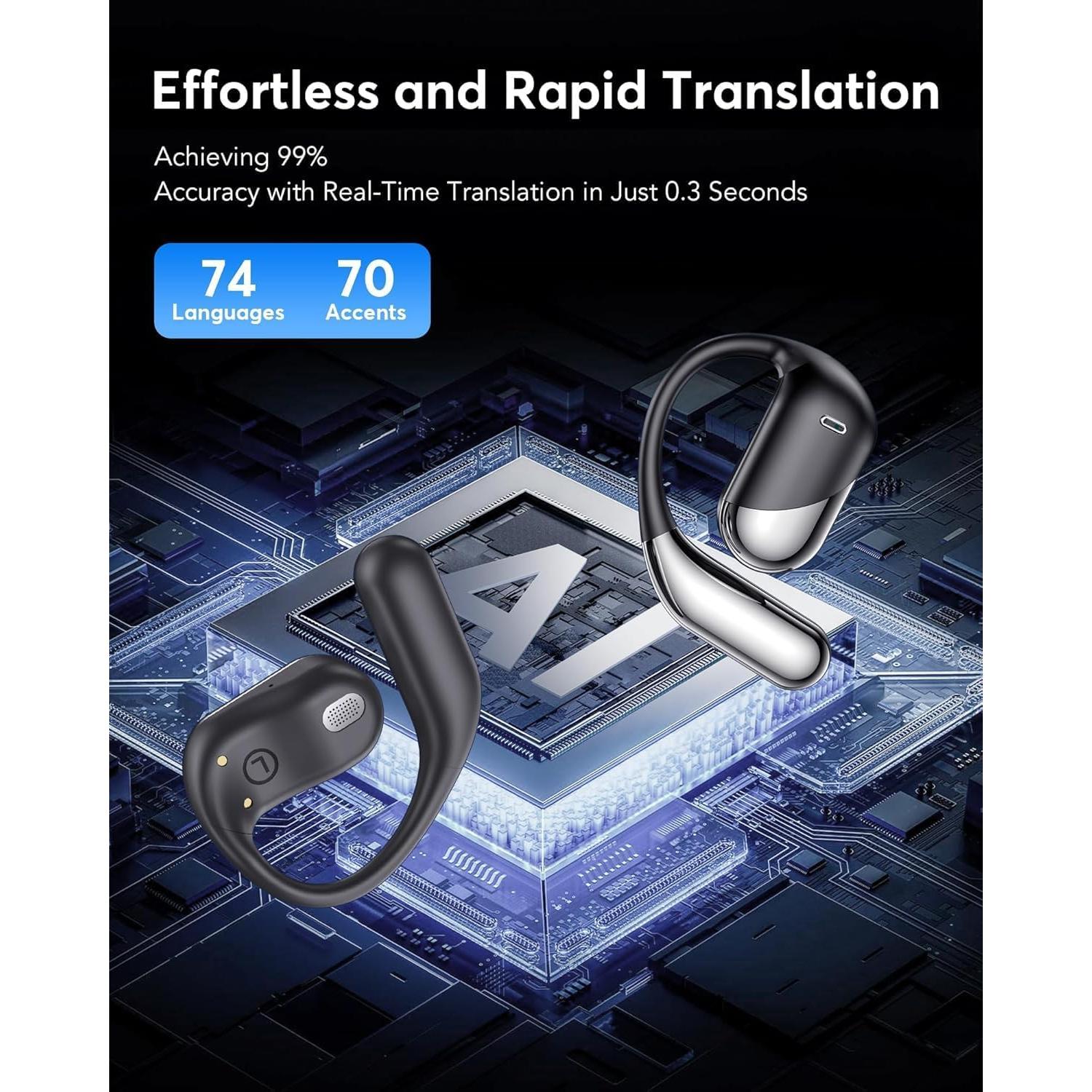 Auriculares Traductores AI Paekole Q16 Negro 144 Idiomas